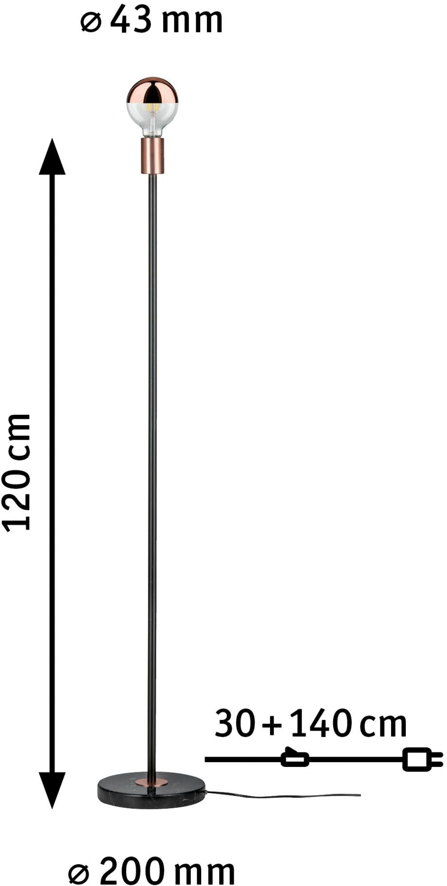 Paulmann LED Stehlampe »Nordin«, 1 flammig, Leuchtmittel E27 | ohne Leuchtmittel, E27