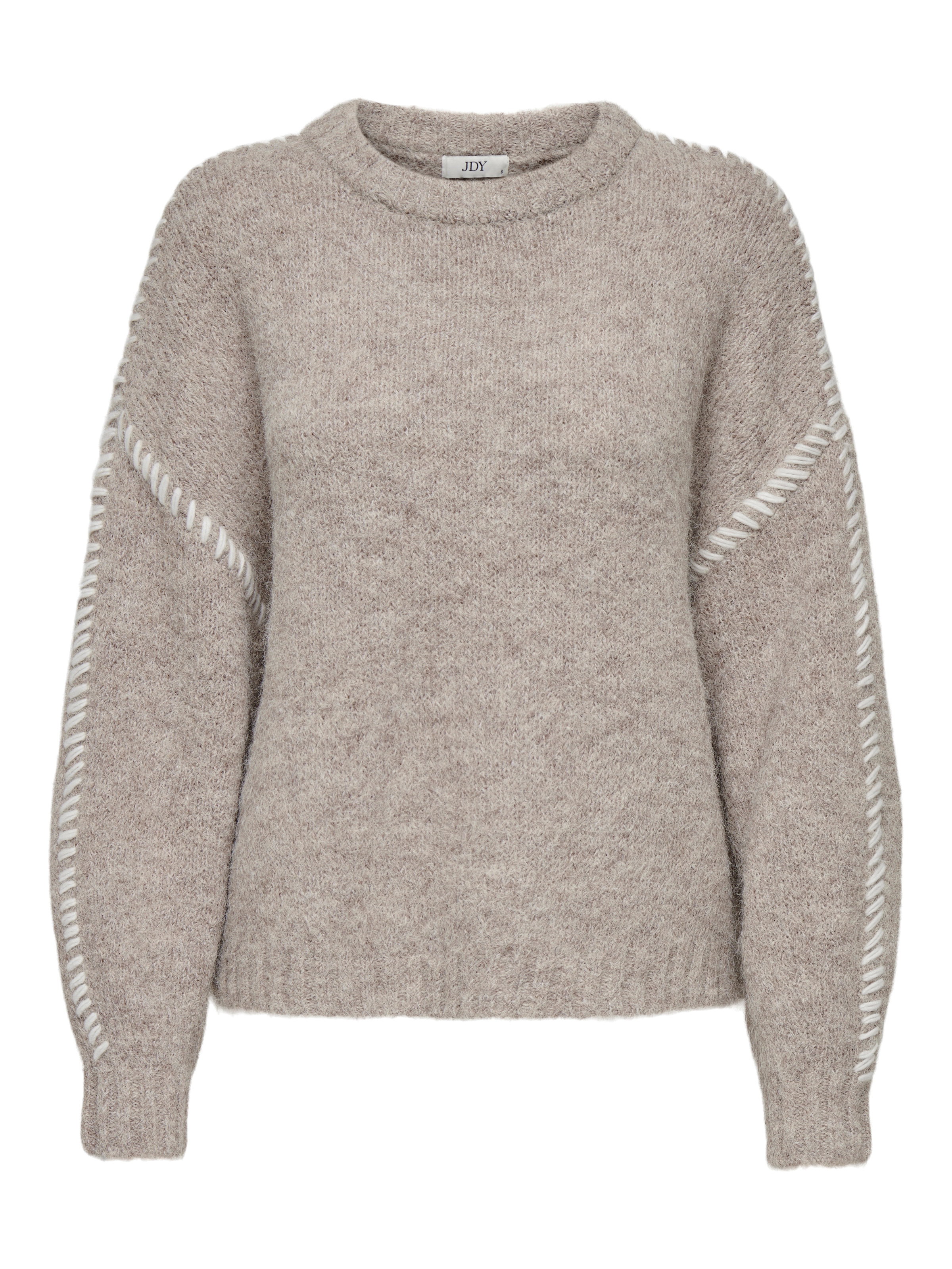 JDY Rundhalspullover »JDYZOEY LIFE L/S ON STITCH PULL KNT NOOS« mit dekorativen Ziernähten