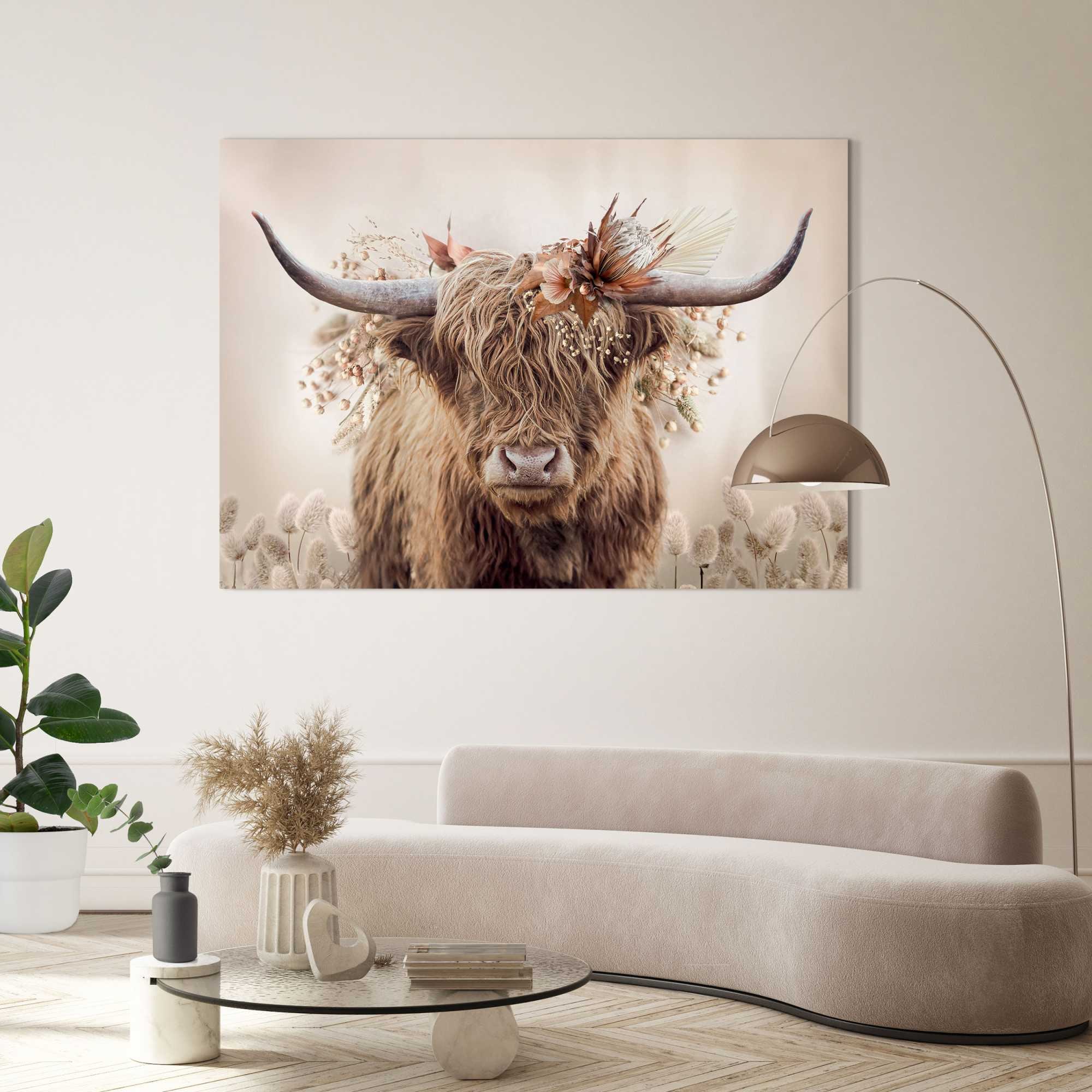 Reinders Deco-Panel "Highlander in Blumen" günstig online kaufen