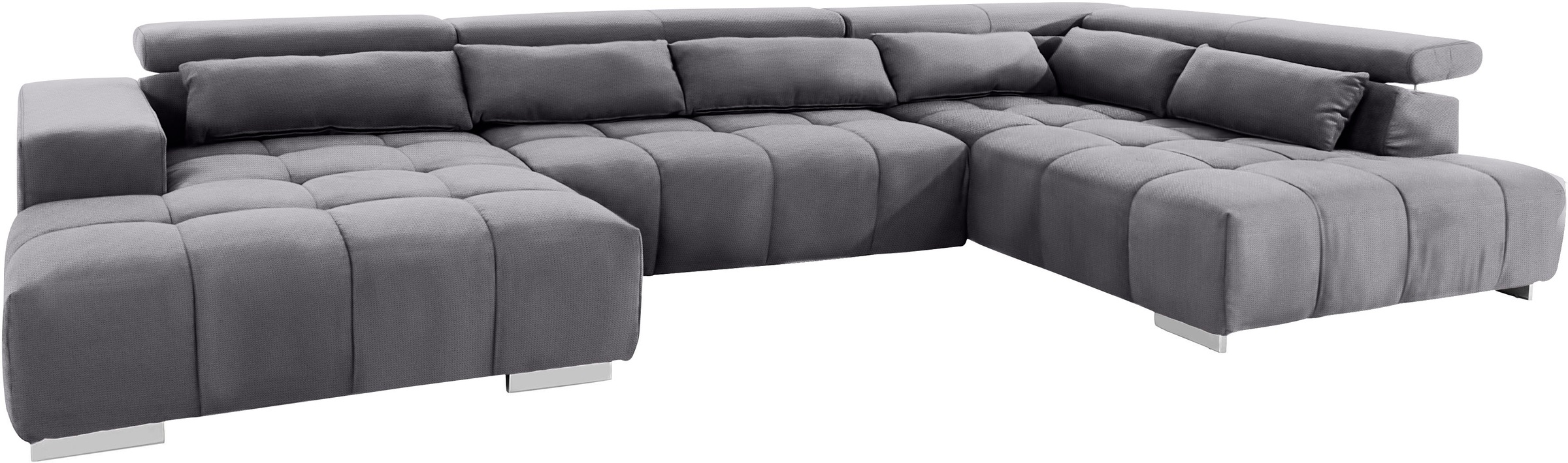 COTTA Wohnlandschaft »Orion U-Form«, mit Kopfteilverstellung & 6 Nierenkissen