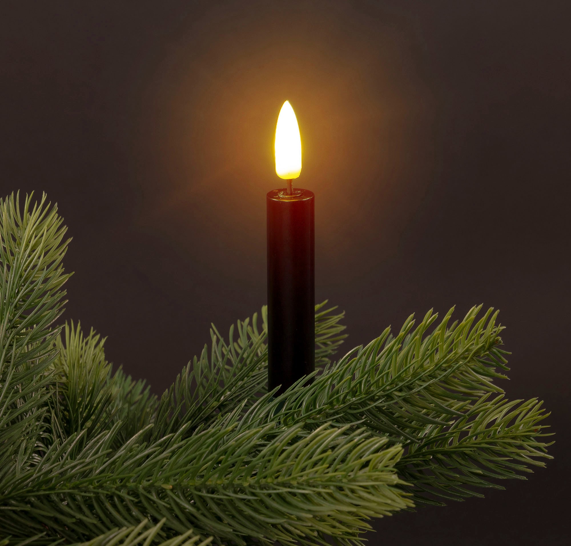 andas LED-Christbaumkerzen »Bjarne, 25 kabellos cm«, Timerfunktion 11,5 ca. Kerzen Christbaumschmuck Höhe bestellen mit Dimm-/Flacker- und Weihnachtsdeko, St.-flammig, mit online 3D-Flamme, 25
