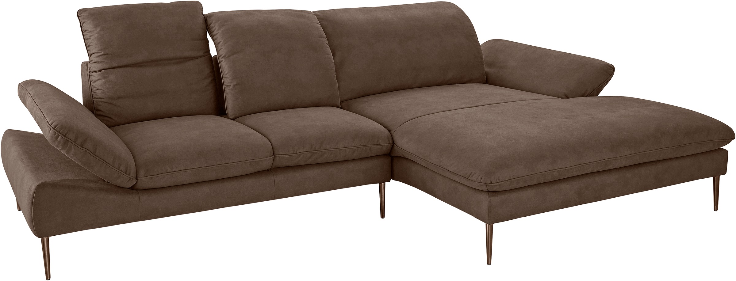 W.SCHILLIG Ecksofa »enjoy&MORE, Designsofa, bequem, zeitlos und elegant, L-Form«, Sitztiefenverstellung, Füße bronze pulverbeschichtet, Breite 310 cm