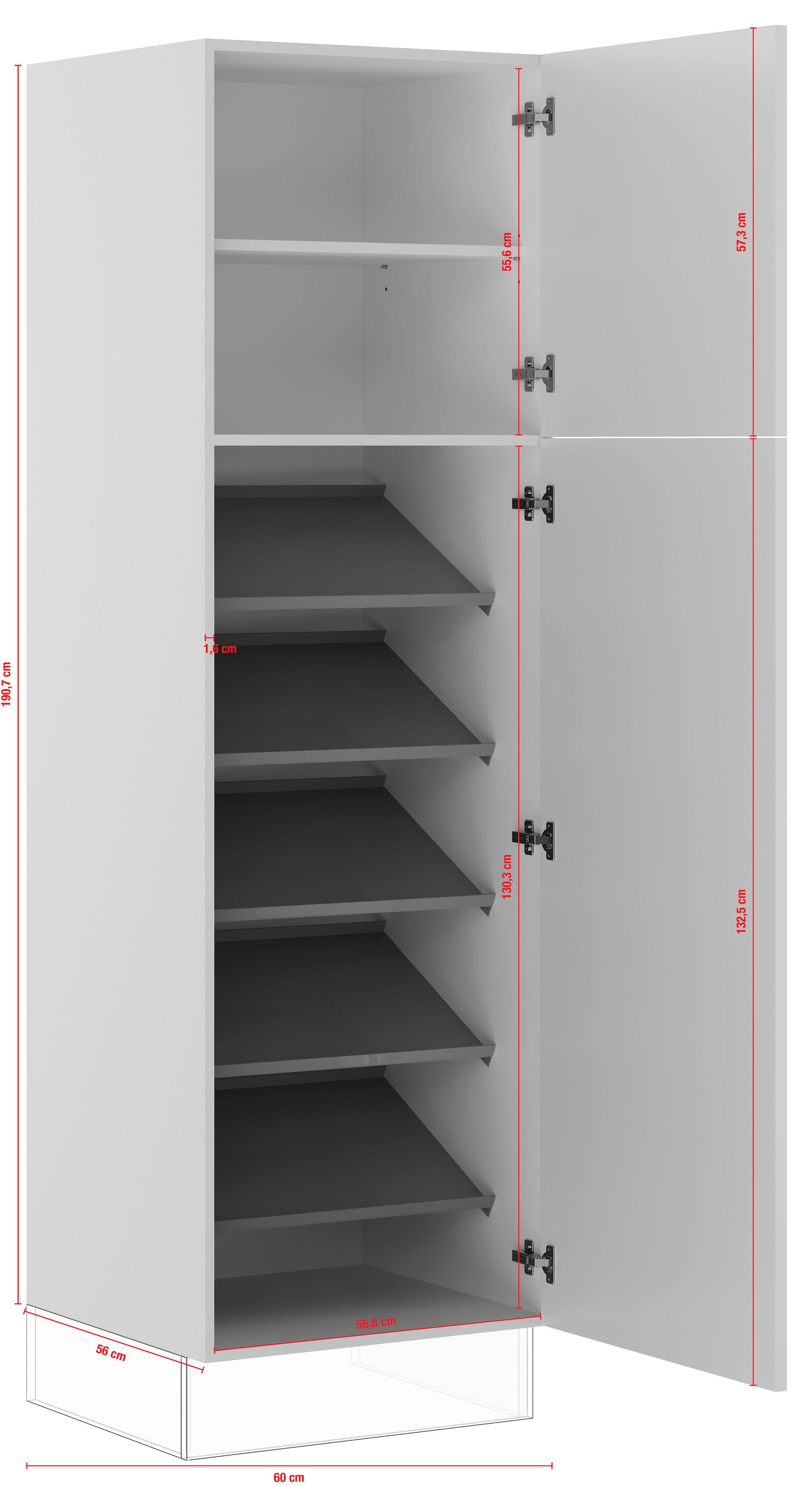 IMPULS KÜCHEN Schuhschrank »"Turin", Breite 60 cm«