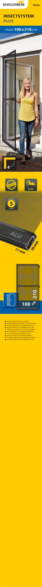 SCHELLENBERG Insektenschutz-Tür »PLUS, Fliegengitter für Balkon- und Terrassentüren zum Bohren« 1 Stk. tlg. mit Aluminiumrahmen, 100 x 210cm, erhältlich in schwarz oder weiß