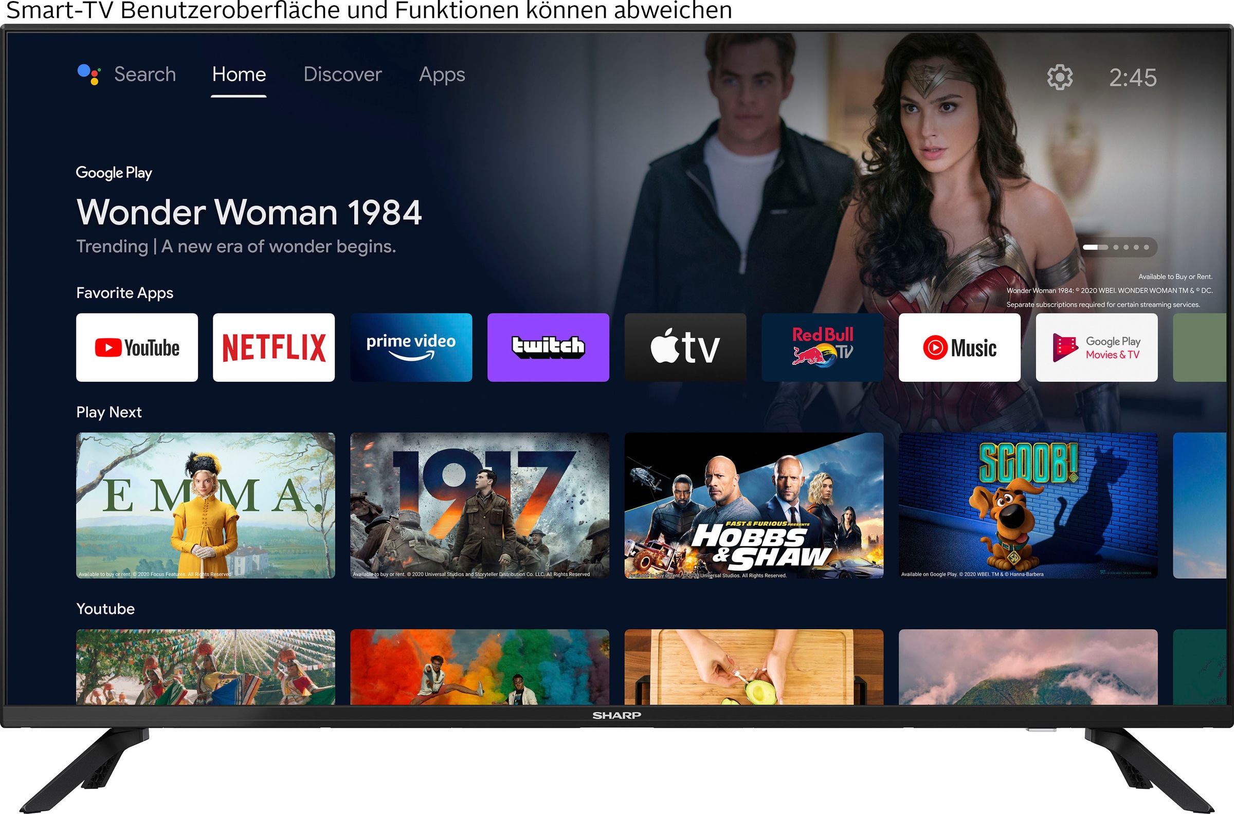 Sharp LED-Fernseher »2T-C40FGx«, 101 cm/40 Zoll, Full HD, Smart-TV-Android TV