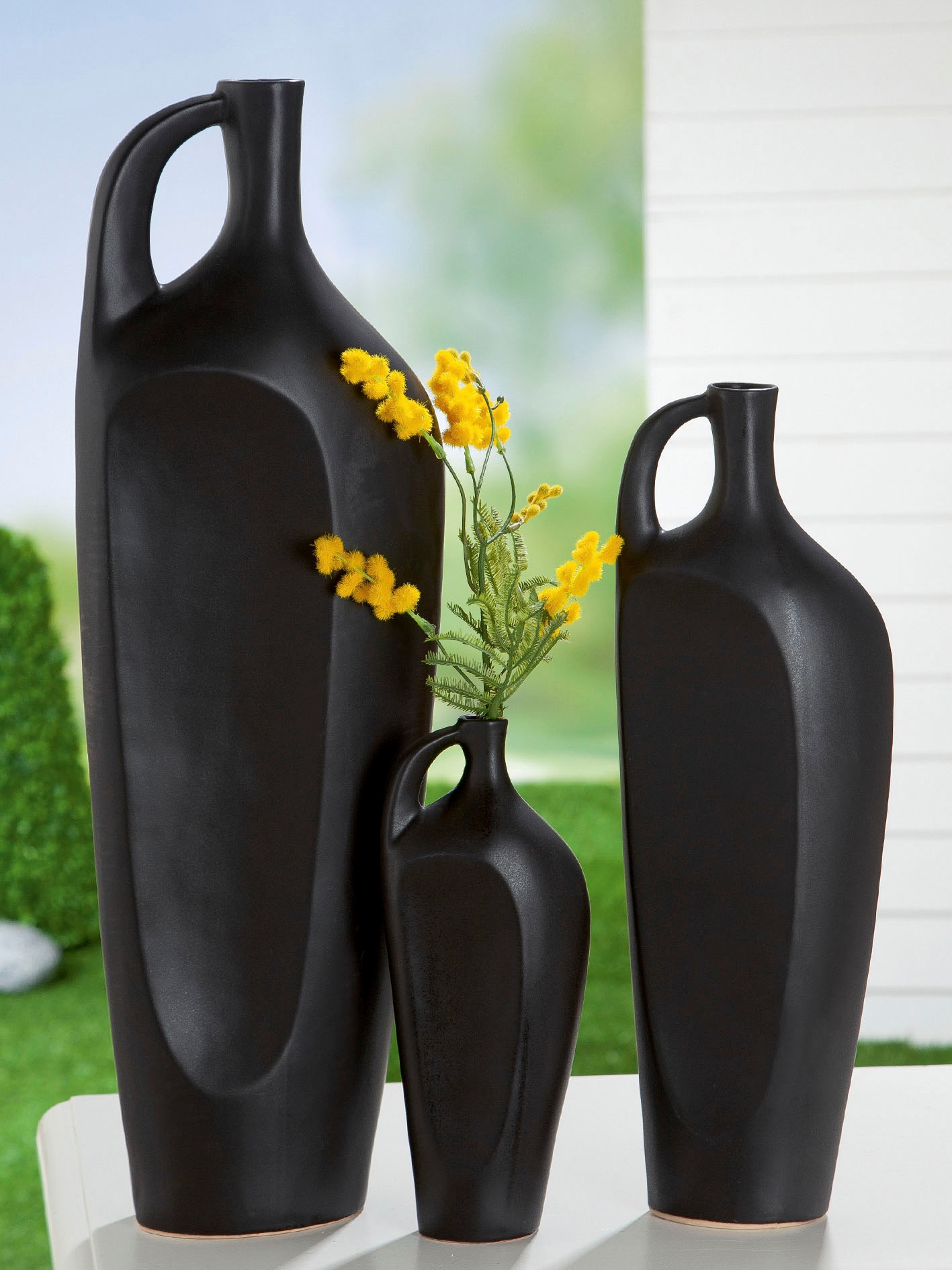 GILDE Tischvase »Flaschenvase Nera, Höhe ca. 55 cm«, (1 St.), dekorative Va günstig online kaufen