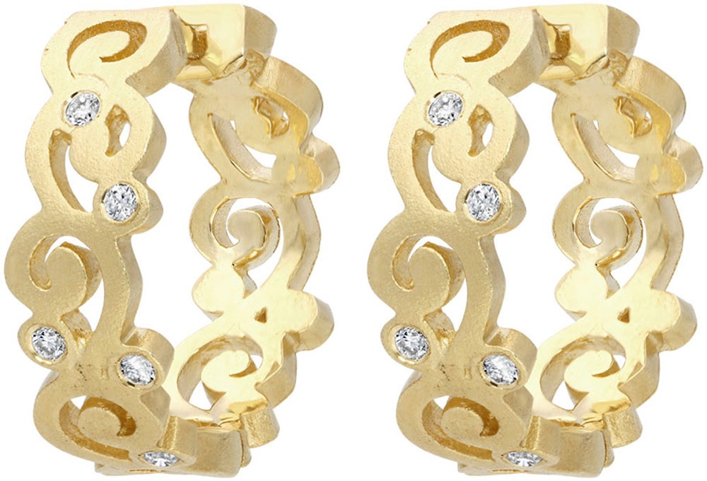 Firetti Paar Creolen »Schmuck Geschenk Gold 585 Ohrschmuck Ohrringe Ranke«