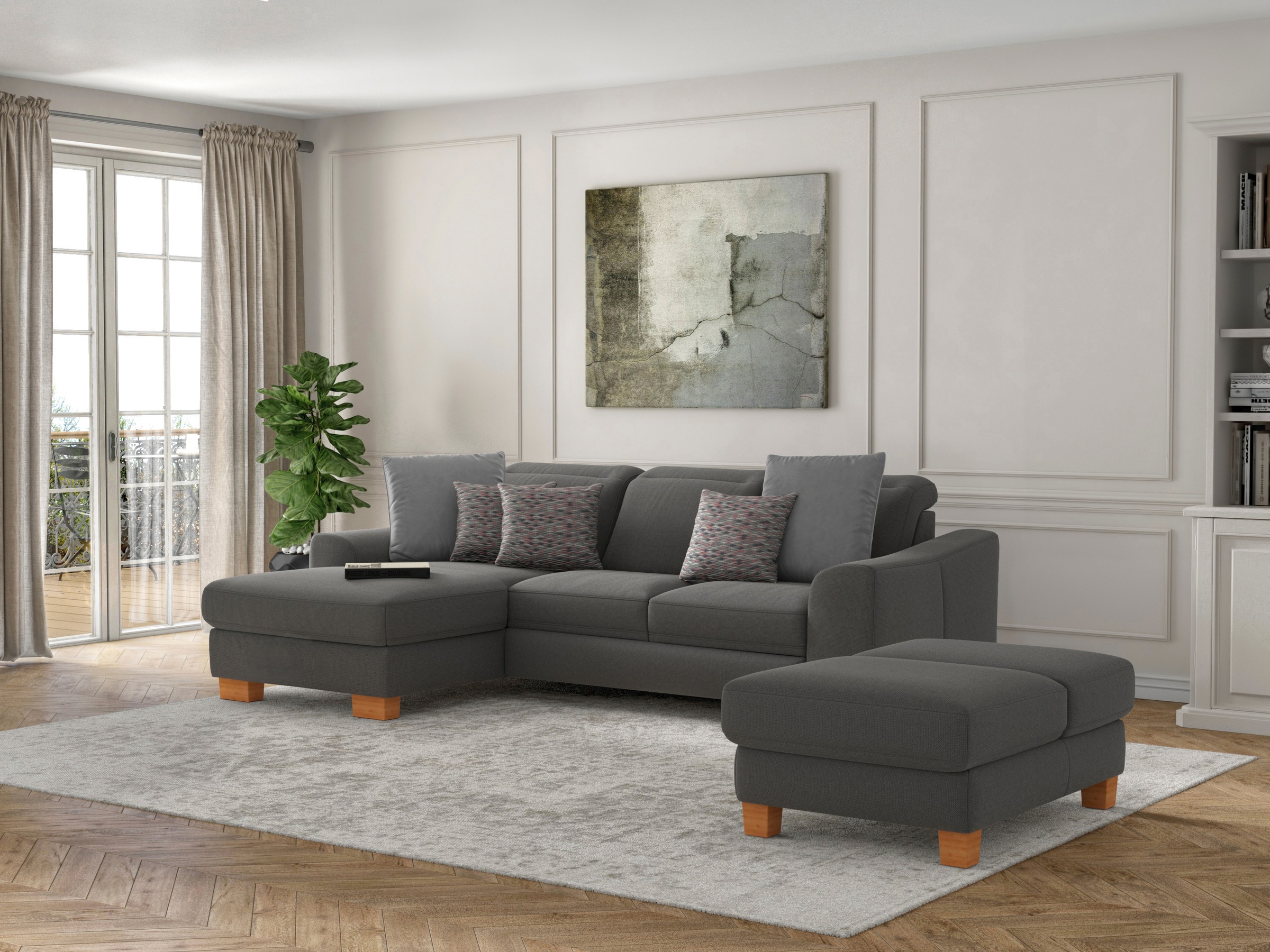 sit&more Ecksofa »Dundee L-Form« mit Federkern und Massivholzfüßen, wahlwei günstig online kaufen