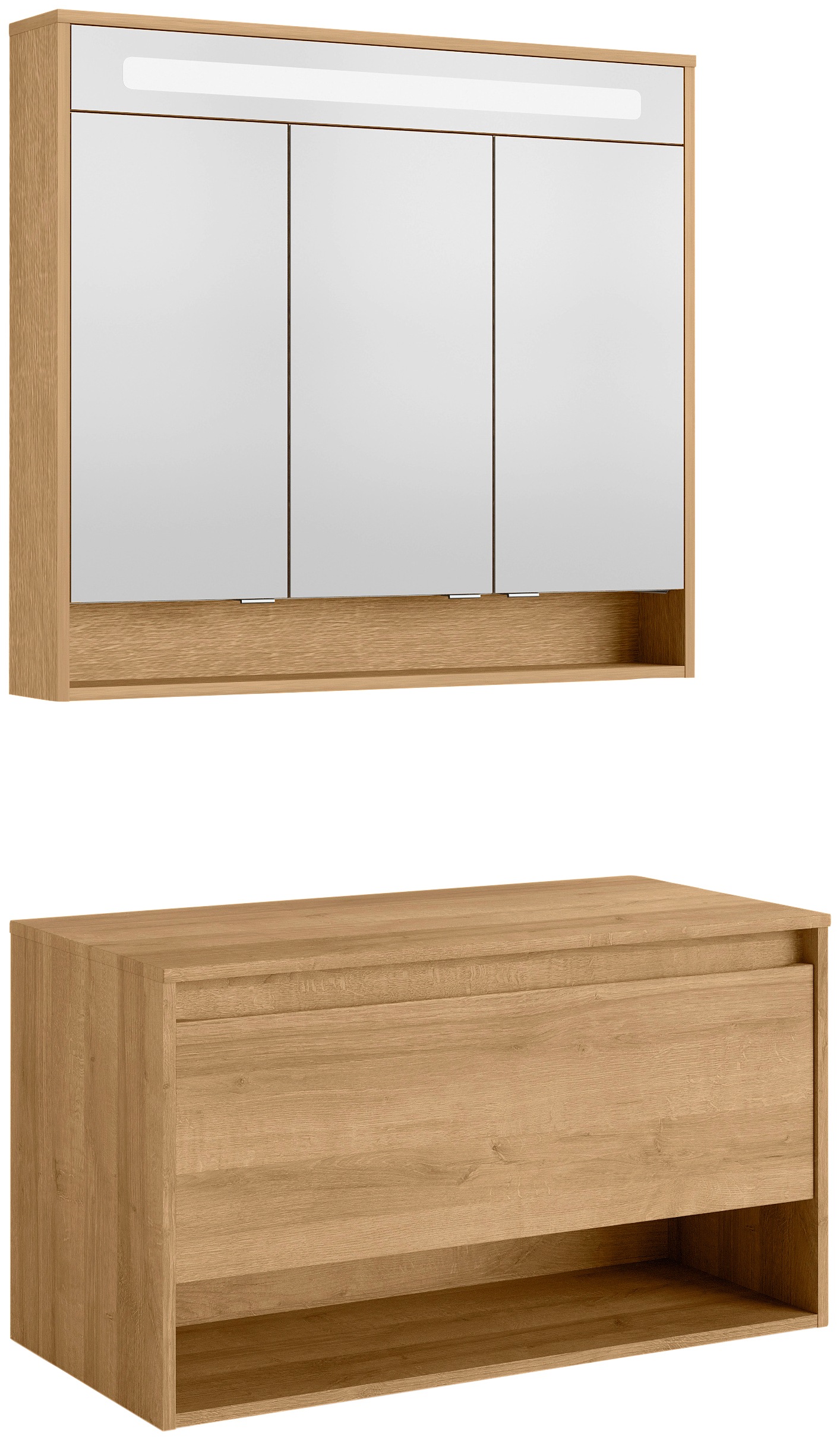 Waschbeckenunterschrank »Natura«, (Set, 2 St.), Badmöbel mit Soft-Close-Funktion