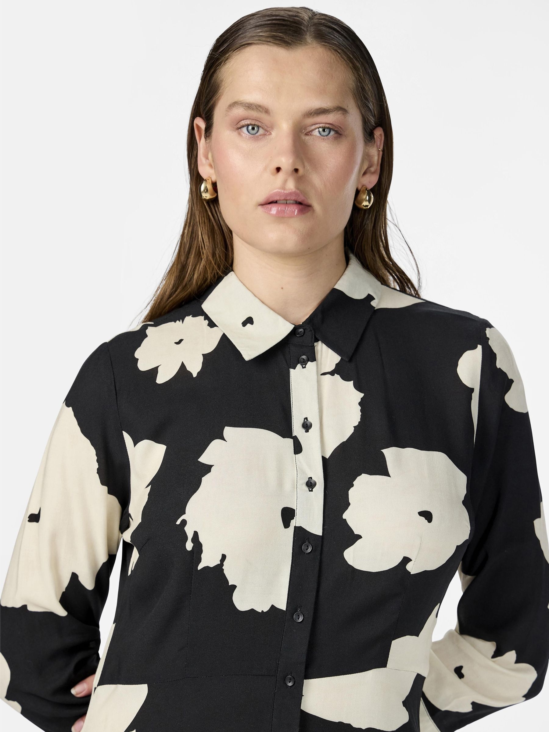 Y.A.S Hemdblusenkleid »YASSAVANNA LONG SHIRT DRESS«, mit 3/4 Ärmel
