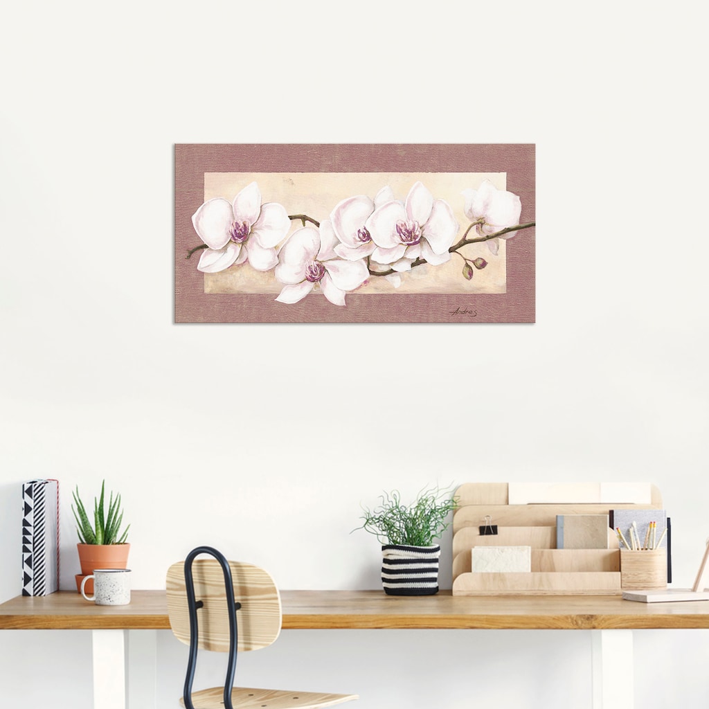 Artland Wandbild »Orchideenzweig_in Beerentönen«, Blumen, (1 St.)