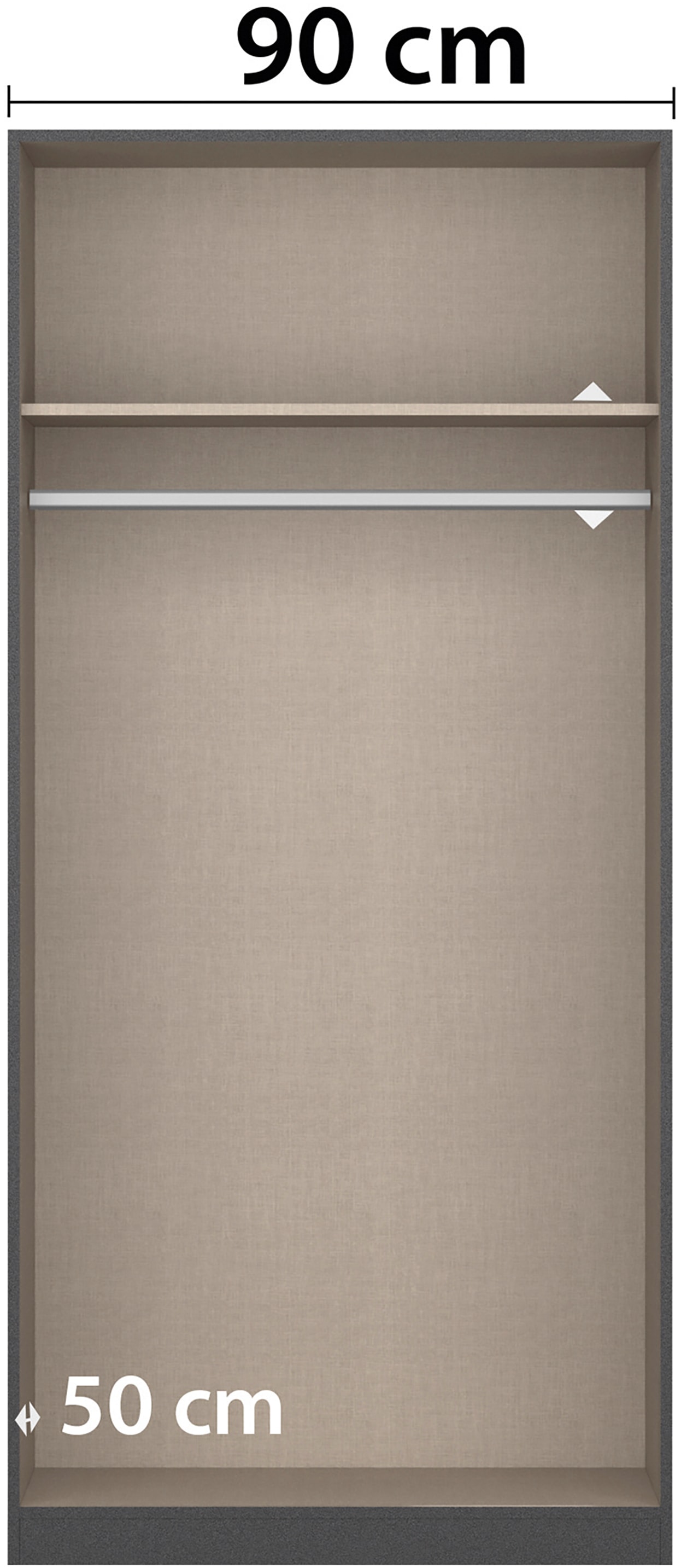 rauch Kleiderschrank »Freiham Drehtürenschrank Schrank Garderobenschrank Breite 91cm« Schlafzimmerschrank mit Spiegel und Griffmulden BESTSELLER