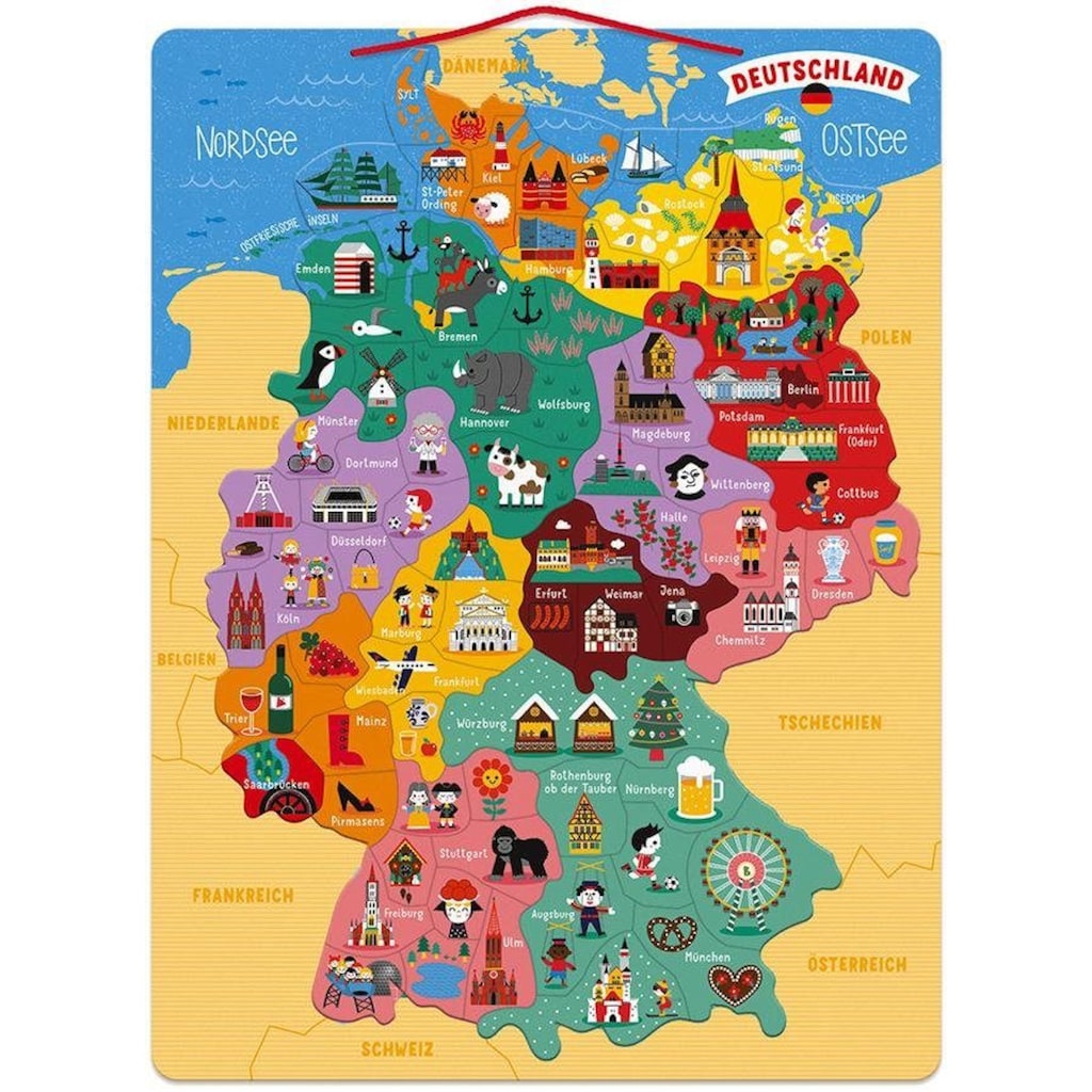 Janod Konturenpuzzle »Magnetische Landkarte Deutschland«