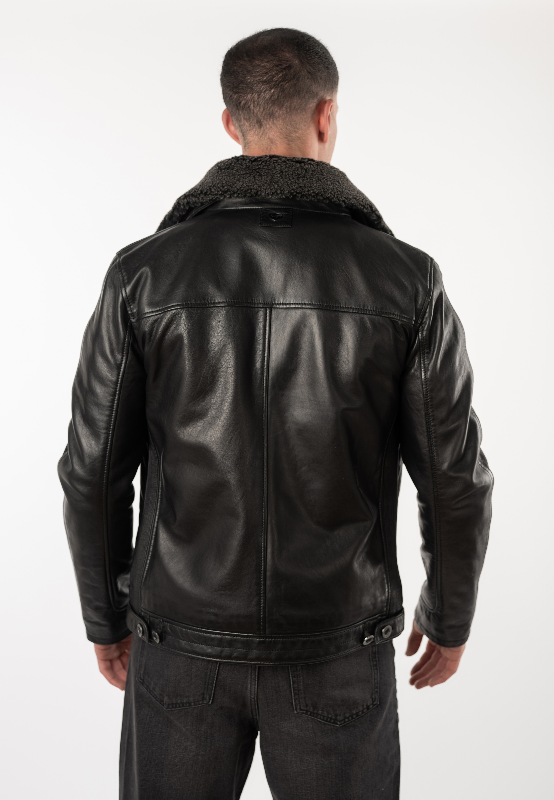 Mauritius Lederjacke »MMFello« mit Fellkragen, Fliegerjacke
