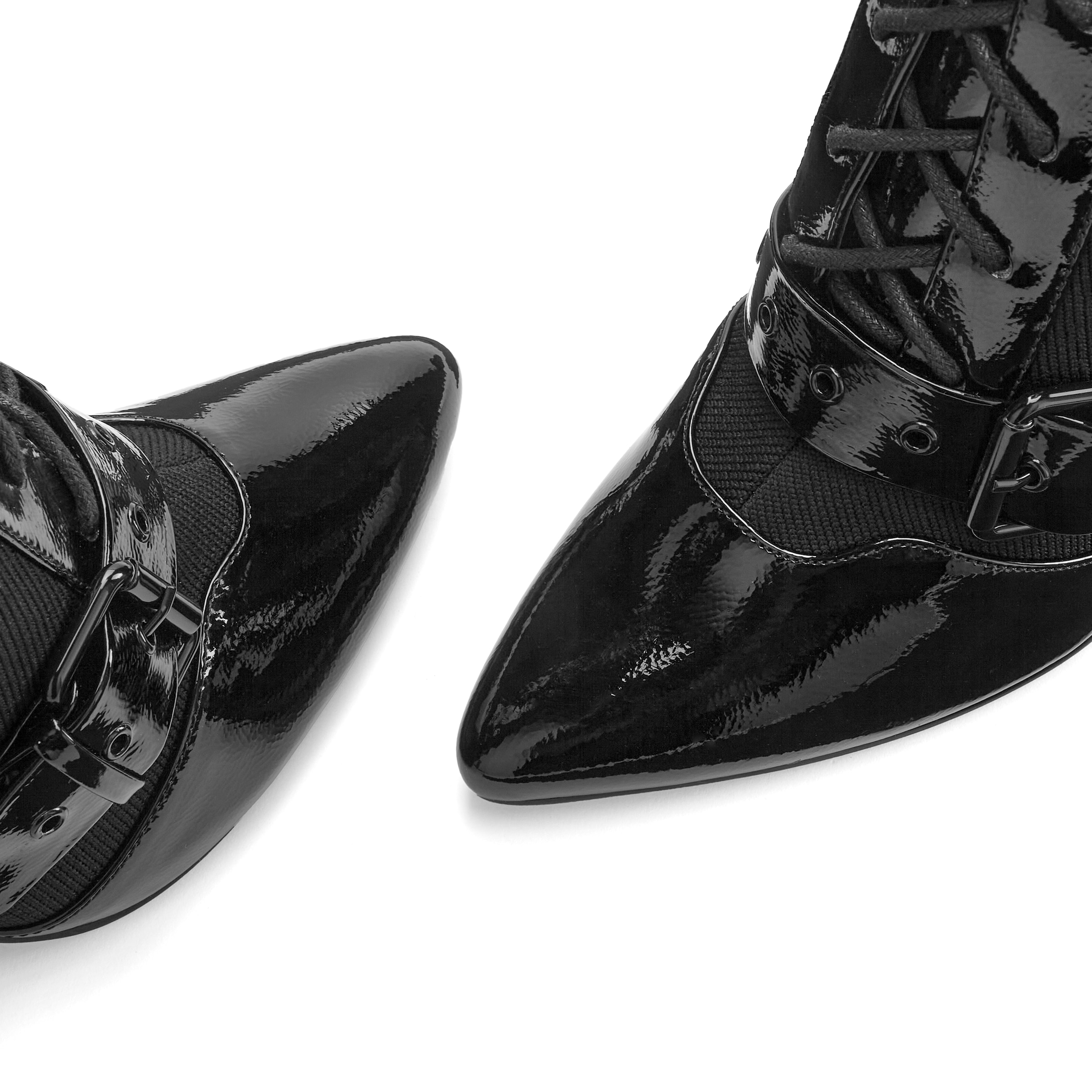 LASCANA Belle Affaire High-Heel-Stiefel »Schnürstiefel mit elastischem Schaft«, Erotische Lack-Optik, High-Heel-Stiefelette