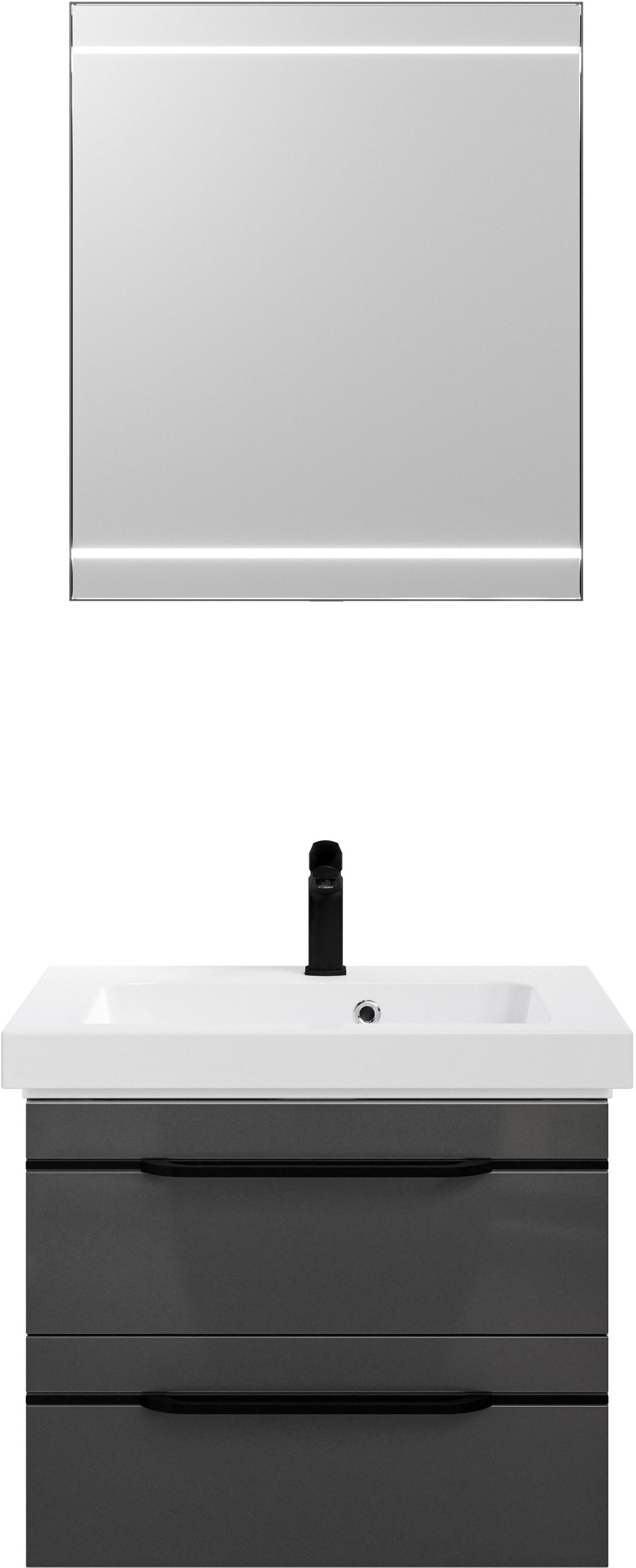 Saphir Badmöbel-Set »Balto 2-teilig Mineralmarmor-Waschtisch mit LED-Spiege günstig online kaufen
