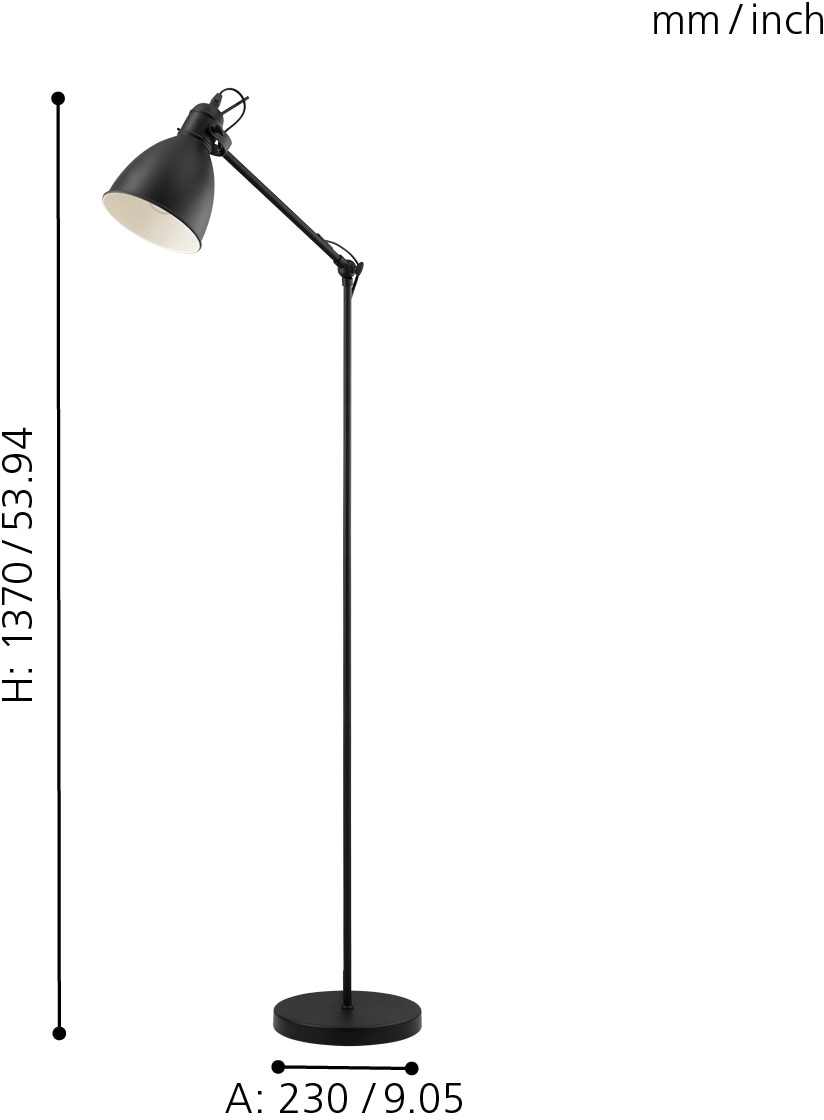 EGLO Stehlampe »PRIDDY«, 1 flammig, Leuchtmittel E27 | ohne Leuchtmittel