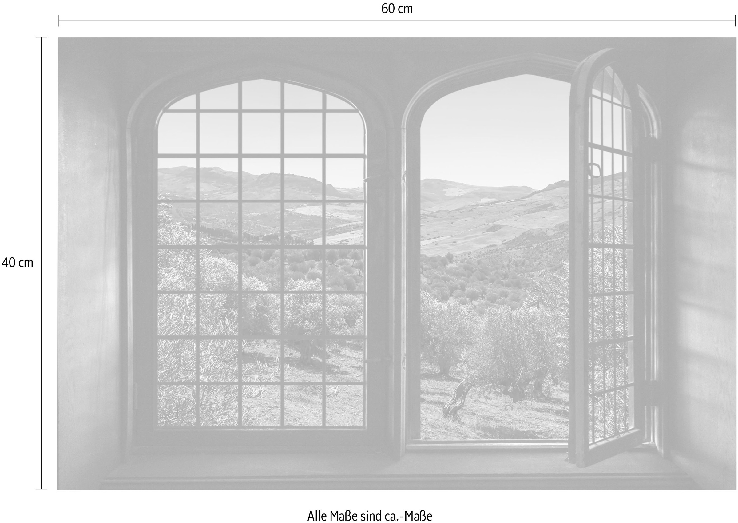 queence Wandsticker »Olivenbäume«, Wandsticker, Wandbild, selbstklebend, 3D, Fenster