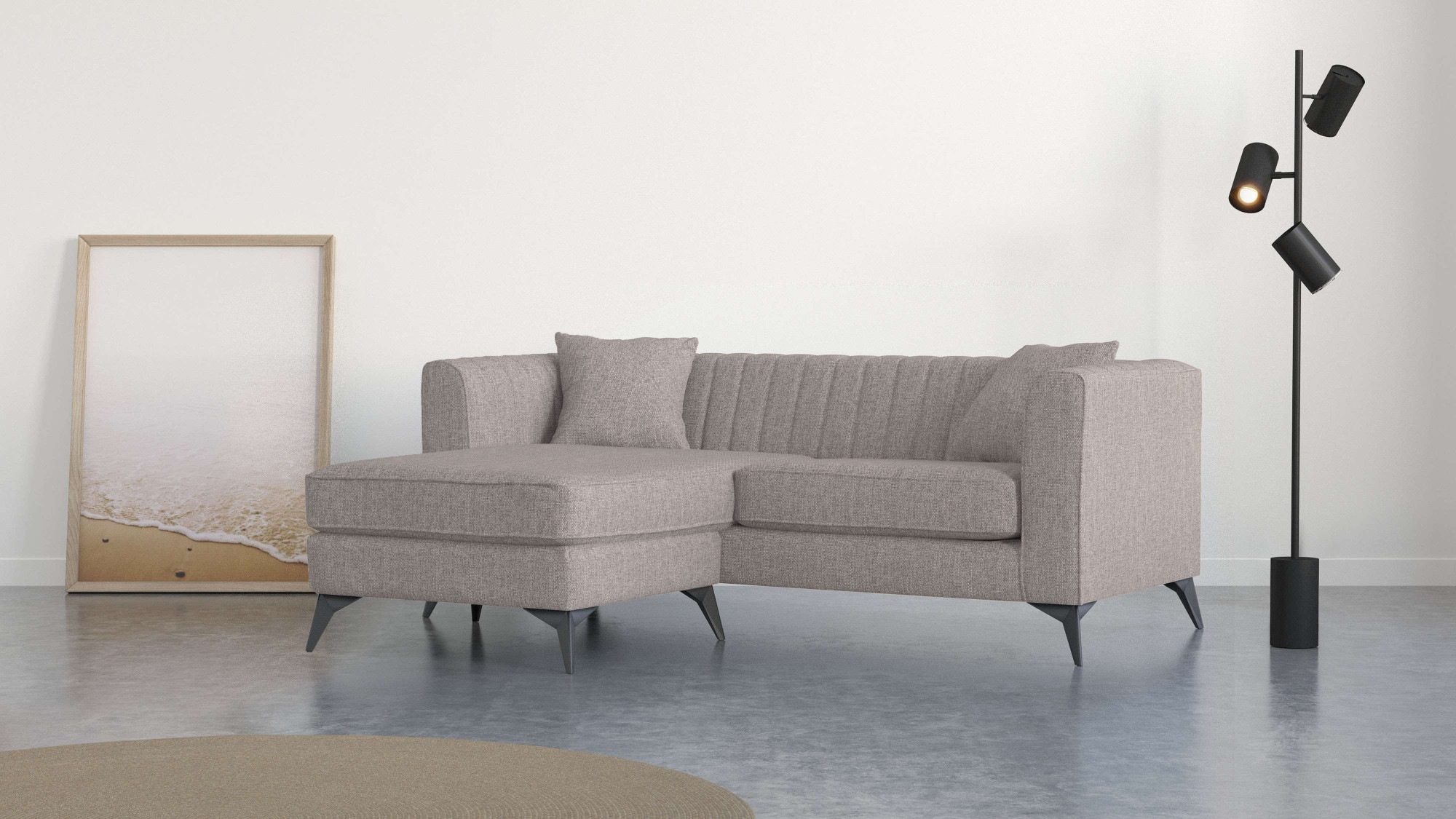 Places of Style Ecksofa »MATTHEW L-Form ideal für kleine Räume, Maße B/T/H: günstig online kaufen