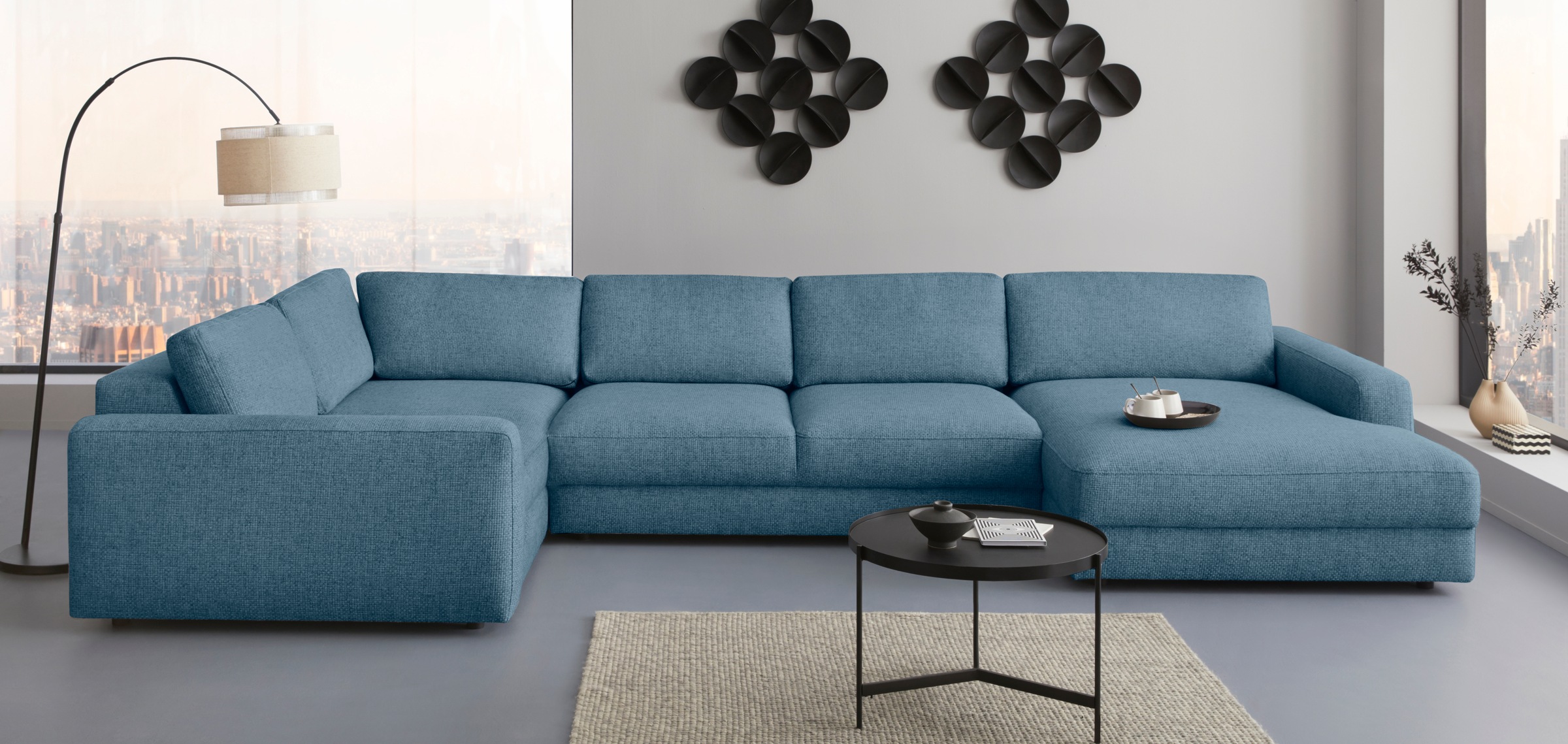 Home affaire Wohnlandschaft »Bloomfield, Mega Polsterprogramm, Breite 405cm günstig online kaufen