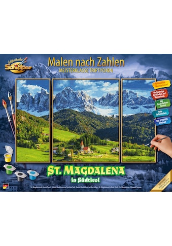 Malen nach Zahlen »Meisterklasse Triptychon - St. Magdalena in Südtirol«