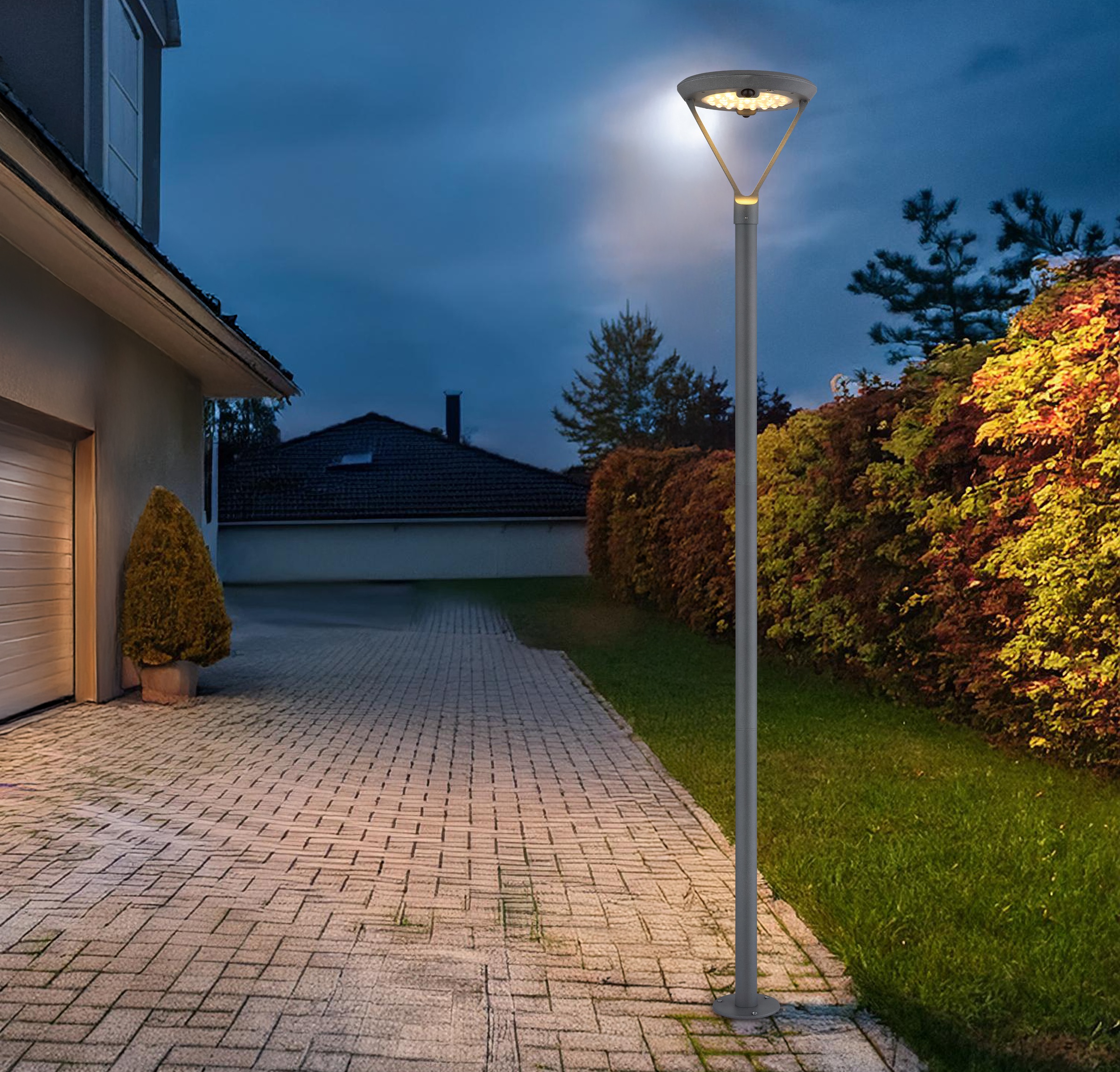 GLOBO LIGHTING LED Solarleuchte »SOLARLEUCHTE ALUMINIUM DRUCKGUSS GRAU, 1XL günstig online kaufen