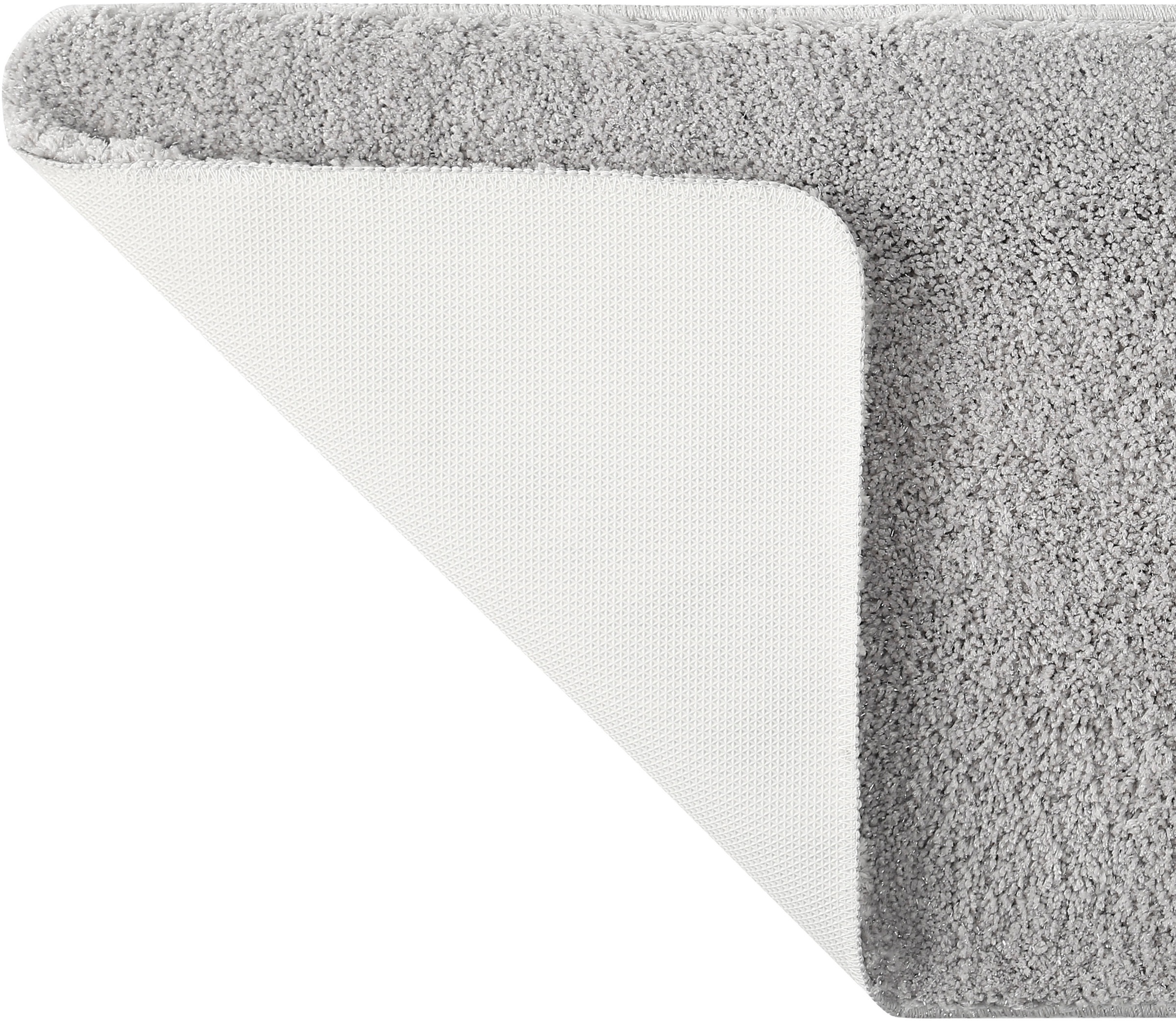 my home Badematte »Glitzer«, rutschhemmend beschichtet, fußbodenheizungsgeeignet-schnell trocknend-strapazierfähig, Badteppich, Akzente durch Glitzer-Garn