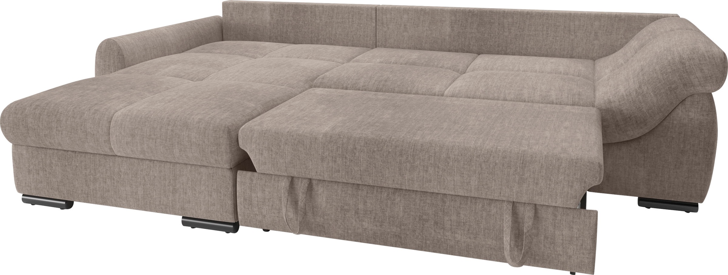 Mr. Couch Ecksofa »Livorno DuraFlex L-Form«, inkl. Hochschläfer-Bettauszug, XL-Bettkasten weiß beschichtet