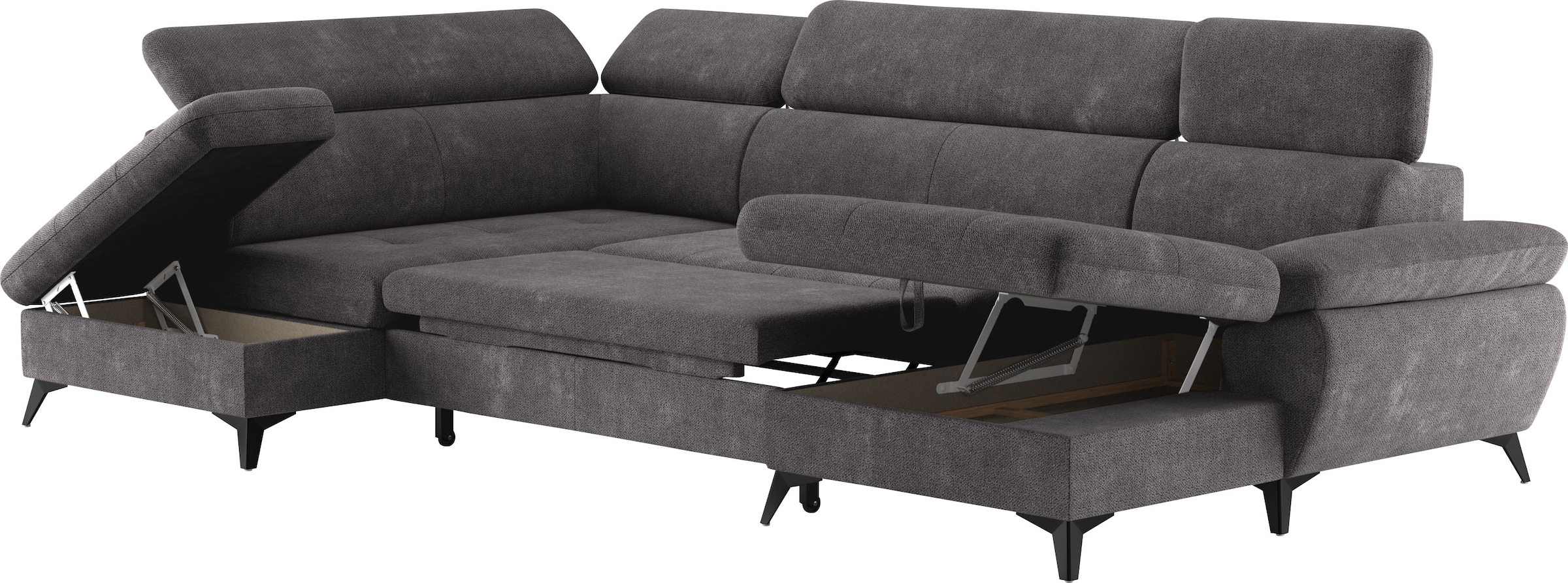 COTTA Wohnlandschaft »Hudson U-Form«, mit Kopfteilverstellung, wahlweise mit Bettfunktion & Bettkasten