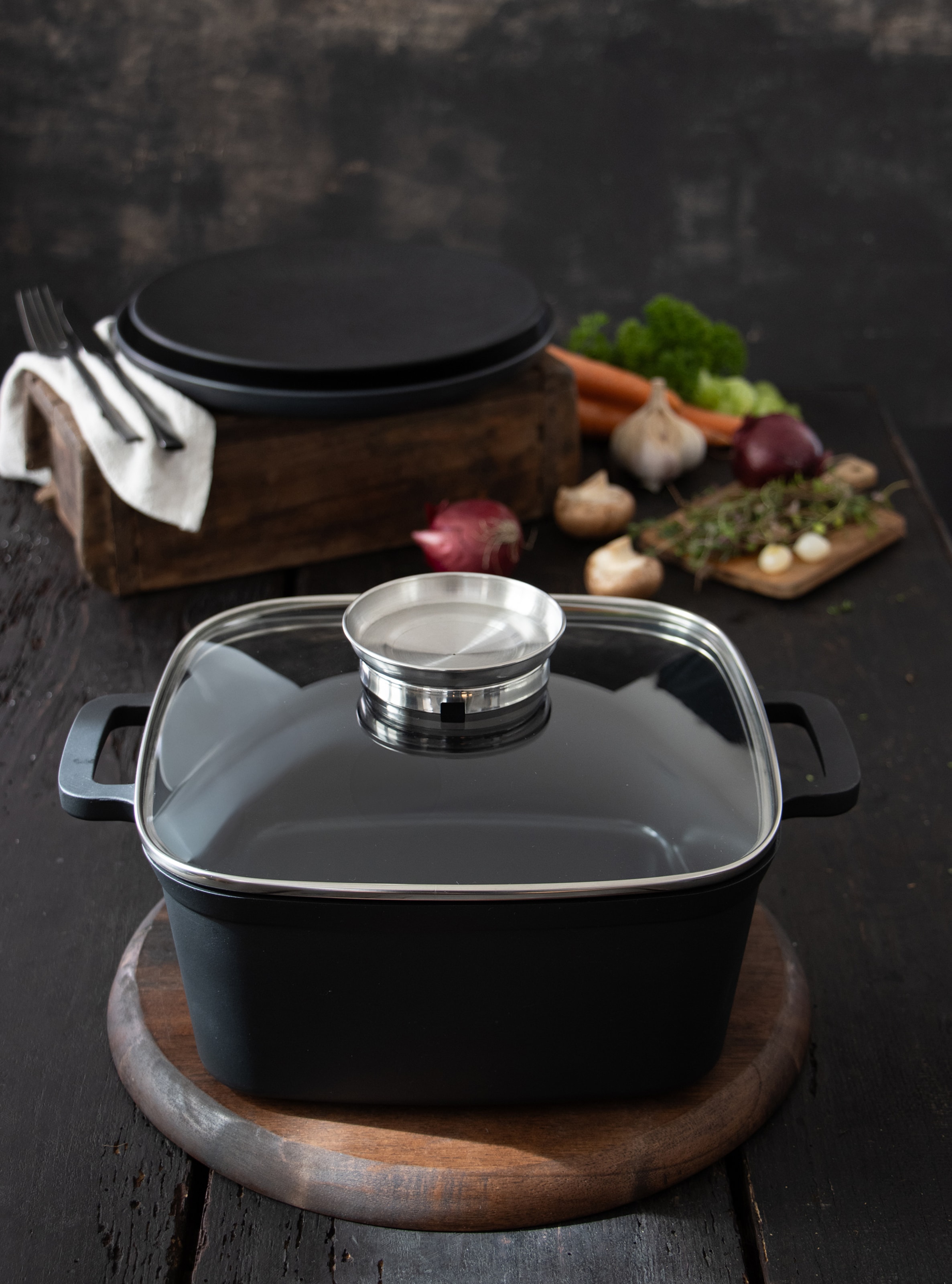 Elo Basic Bräter »Multifunktionstopf-Set Cubus« Set, 4 Stk. tlg. Aluminiumguss