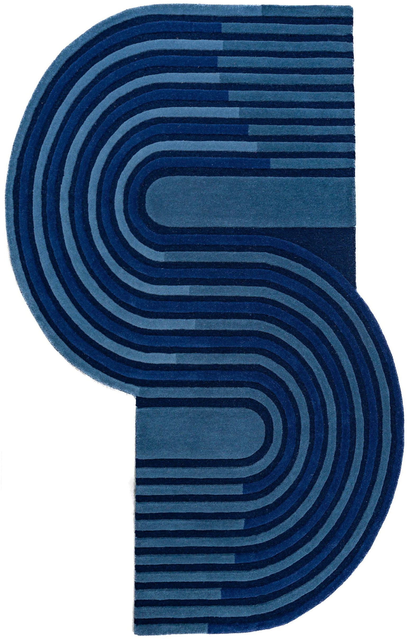 FLAIR RUGS Wollteppich »Conway Retro« rechteckig 12 mm Höhe Hoch-Tief-Struk günstig online kaufen