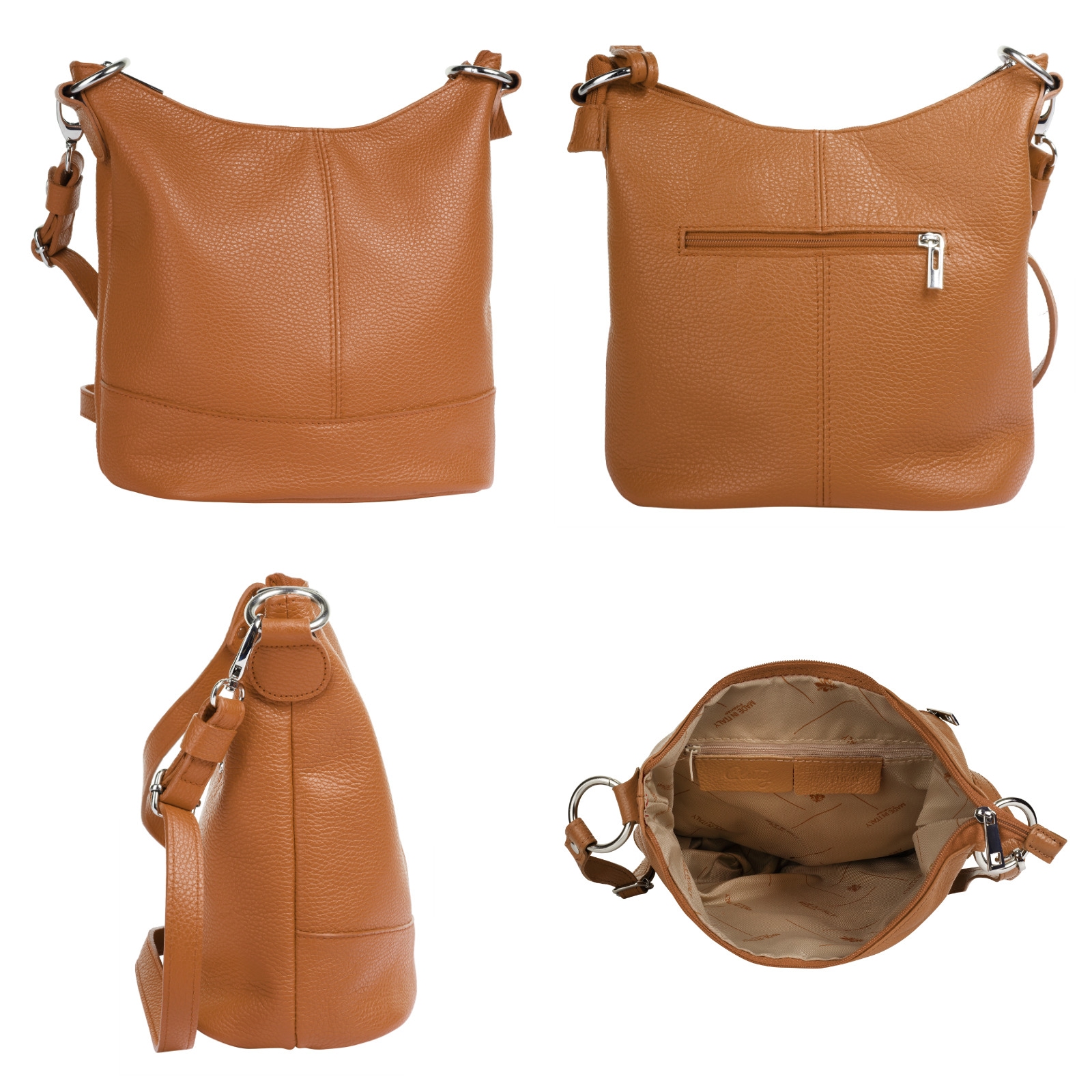Cluty Umhängetasche, echt Leder, Made in Italy