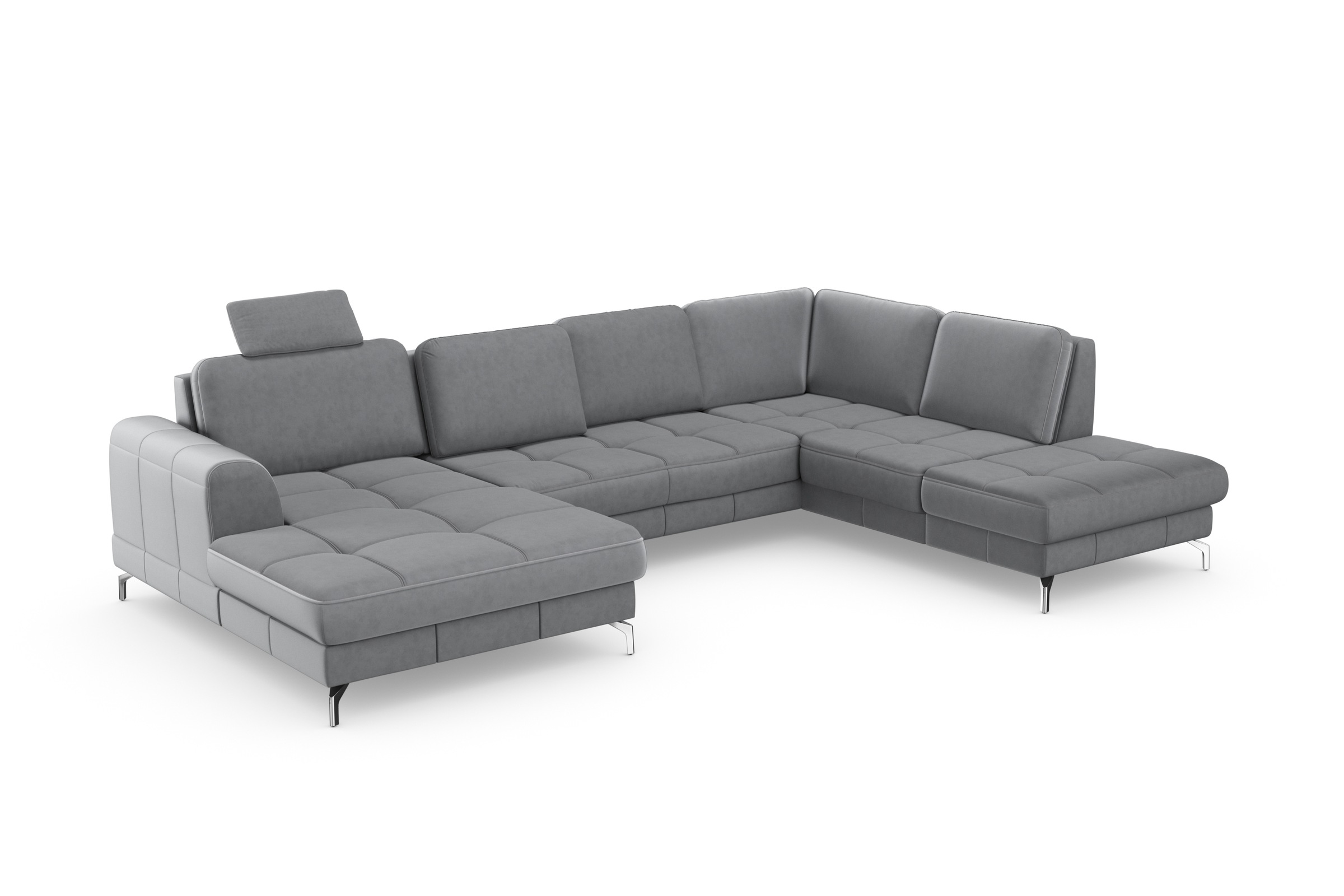 sit&more Wohnlandschaft »Bendigo U-Form«, inklusive Sitztiefenverstellung, Bodenfreiheit 12 cm, in 2 Fußfarben
