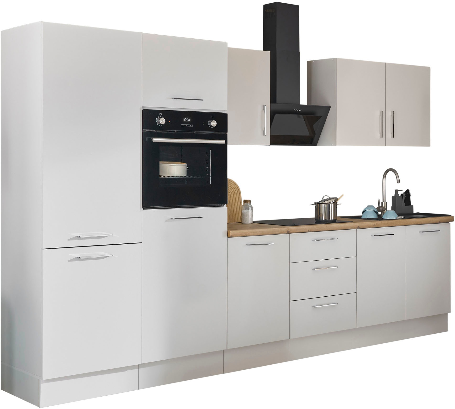 BASIC by Balculina Küchenzeile »Turin«, Breite 330 cm, wahlweise mit E-Geräten