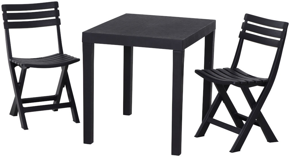 Progarden Balkonset »Club« Set, 3 tlg. anthrazit 3-teilig