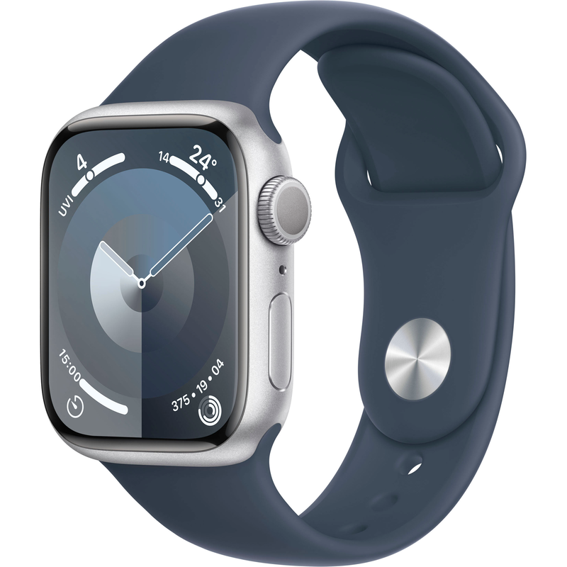 APPLE Smartwatch »Watch Series 9 Aluminium« (4, 1 cm / 1, 69 ′′) Watch OS 10;EKG;Blutsauerstoff App;Herzfrequenz Silber iPhone erforderlich zur...