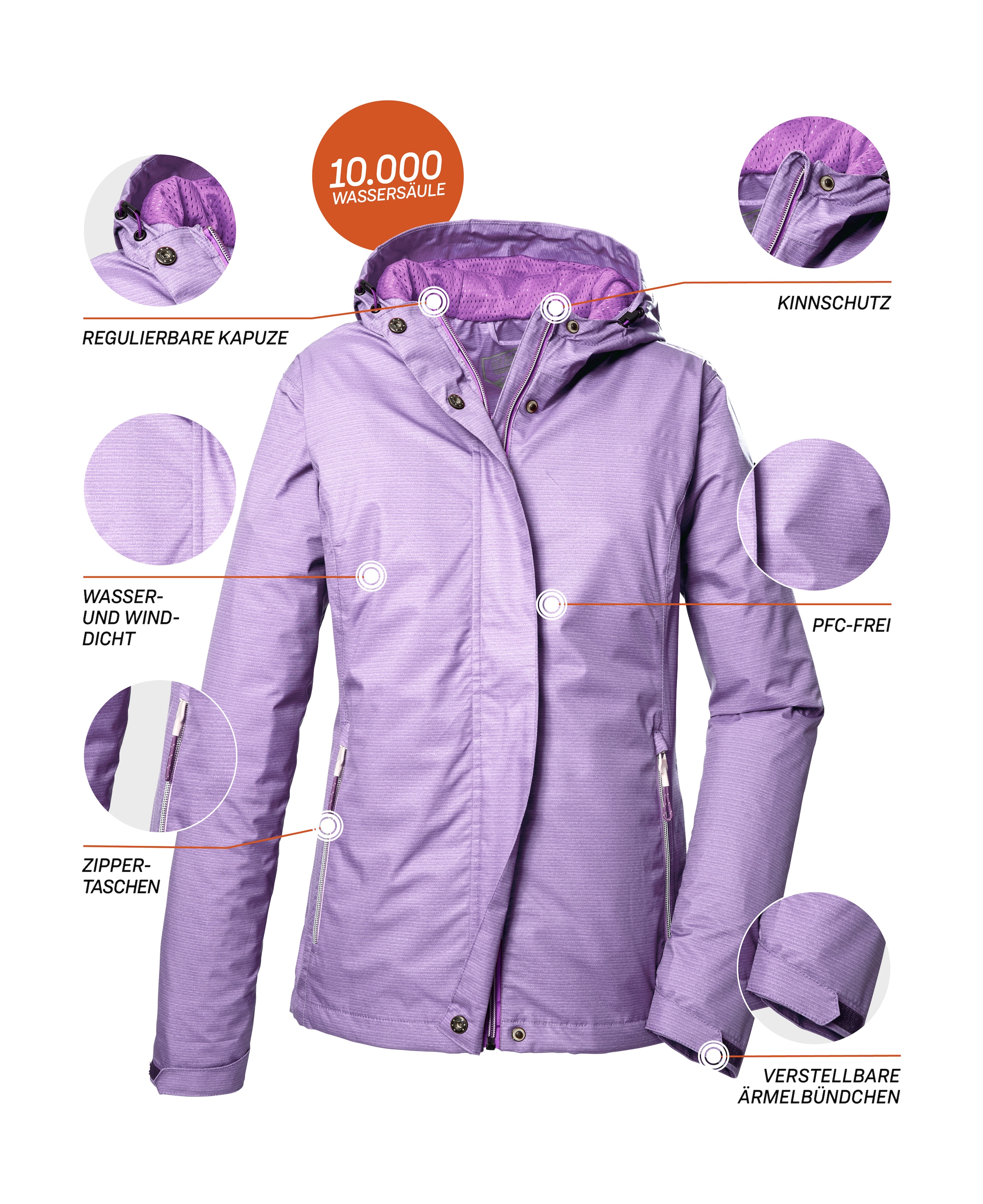Killtec Outdoorjacke »KOS 68 WMN JCKT«, Wasserdichte, atmungsaktive Jacke mit fluorfreier Imprägnierung