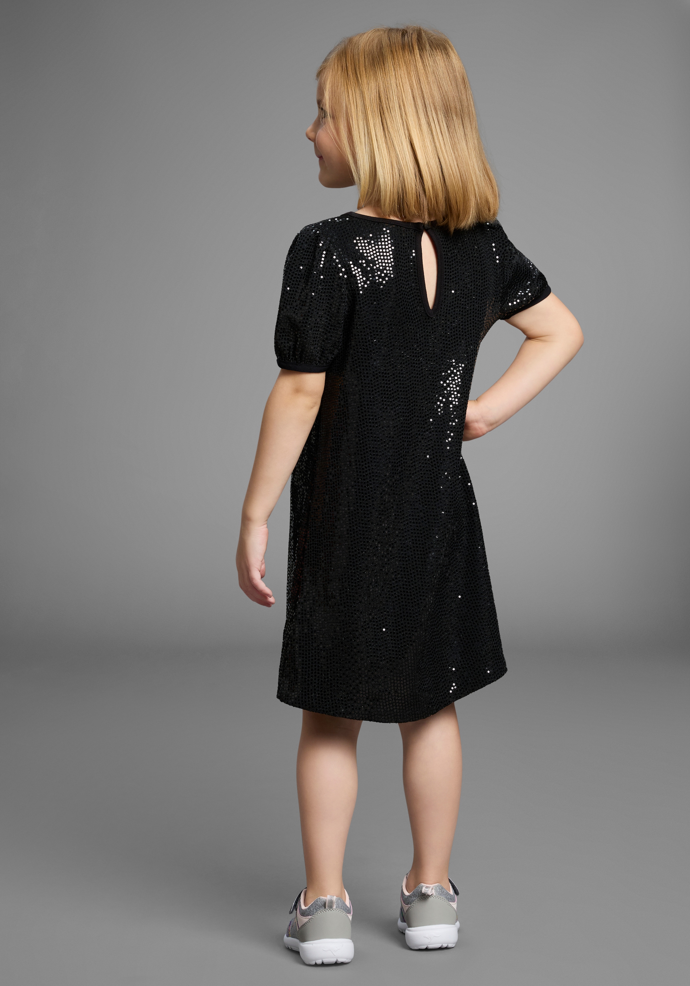 KIDSWORLD Jerseykleid »Shirtkleid in Pailletten-Allover-Design«, Shirtkleid in Pailletten-Optik