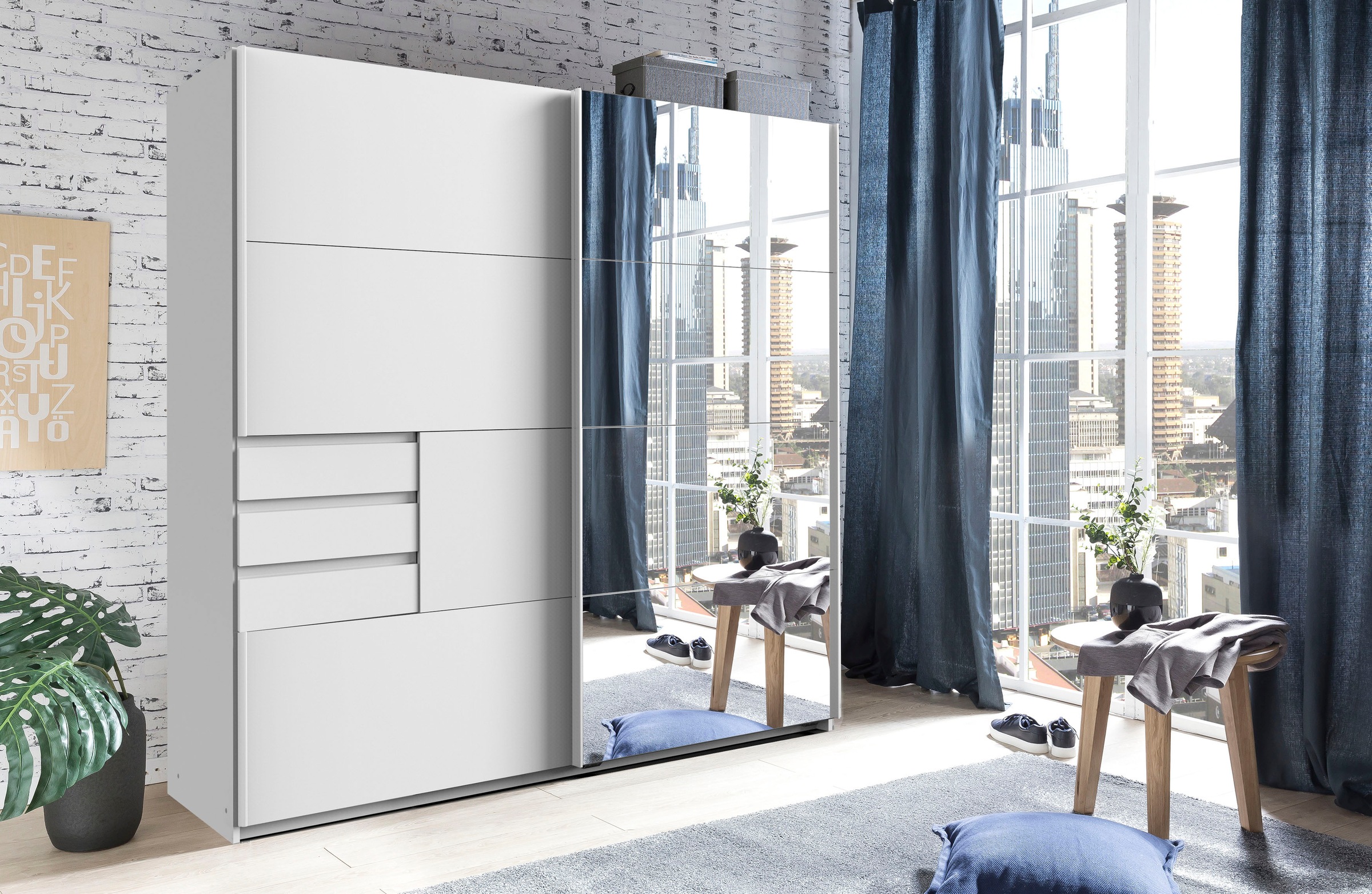 Wimex Schwebetürenschrank "Oldenburg, Kleiderschrank mit Glaselementen in s günstig online kaufen