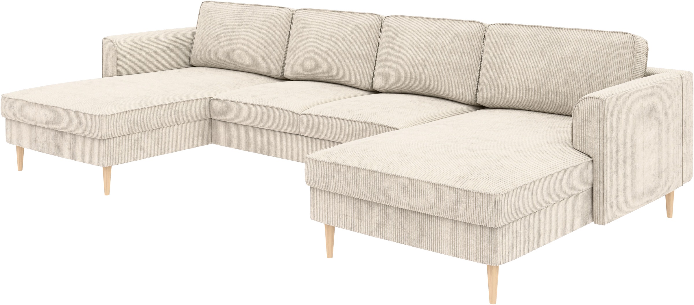 Home affaire Wohnlandschaft »Booster Couch wahlweise mit Schlaffunktion und Bettkasten-auch in Cord«, Sofa in U-Form, Breite 305 cm
