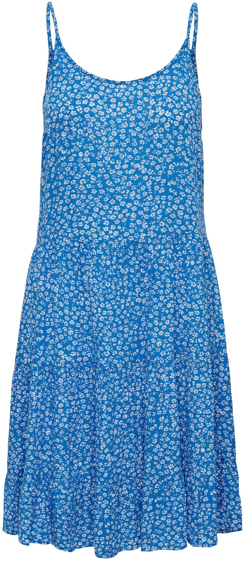 ONLY Spaghettikleid »ONLMAJ LIFE S/L AOP SHORT DRESS WVN NOOS«, mit Volant