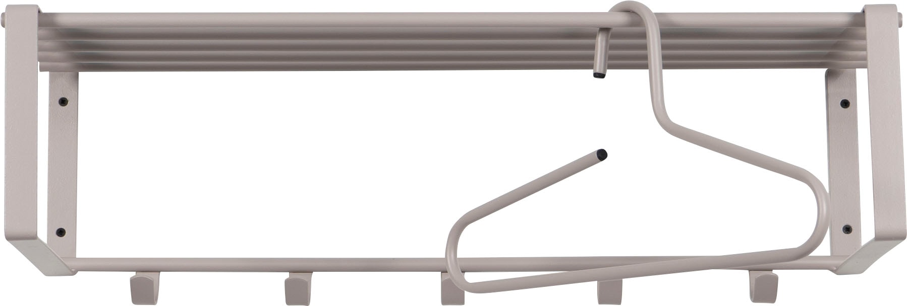 Spinder Design Garderobenleiste »REX«, (1 St.), Wandgarderobe aus Stahl mit Hutablage und 5 bzw. 7 Haken