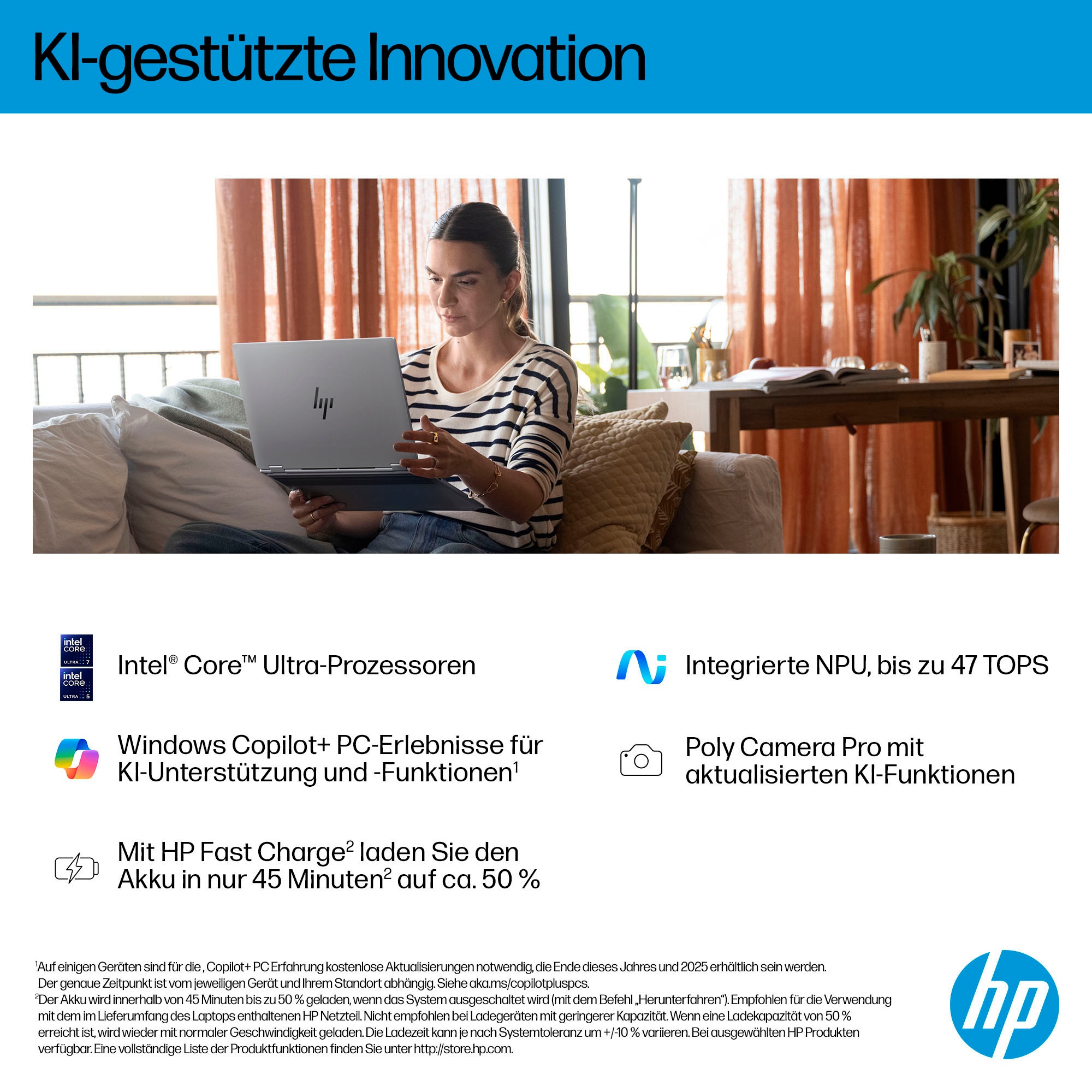 HP Convertible Notebook »OmniBook X Flip 16-as0252ng«, 40,64 cm, / 16 Zoll, Intel, Ultra 7, ARC, 512 GB SSD