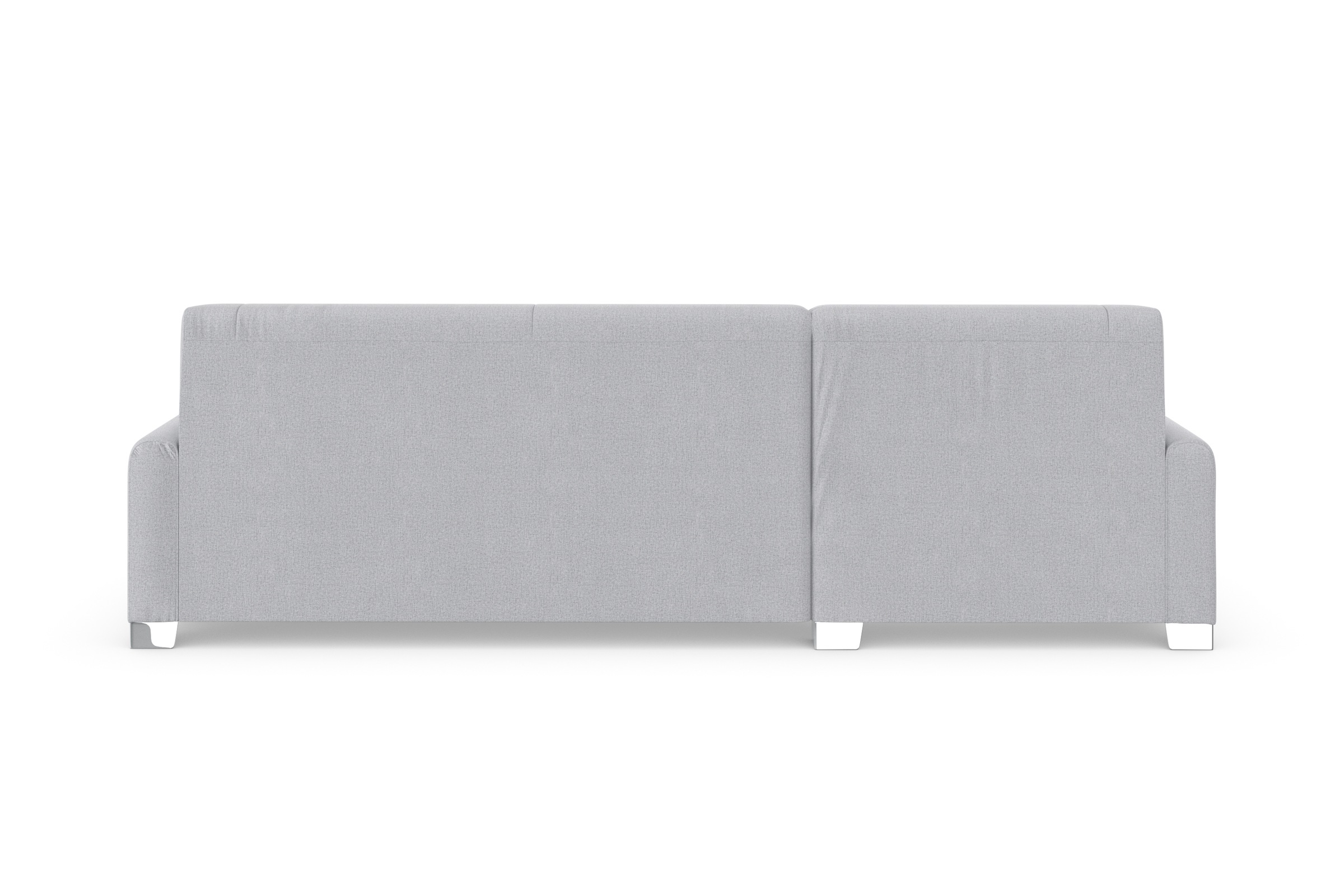 DOMO collection Ecksofa »Anzio L-Form, whlw. Bettfunktion, Federkern, hochwertig, Breite 271 cm«, Mit Bettfunktion, Recamiere links, Feinstruktur, silber