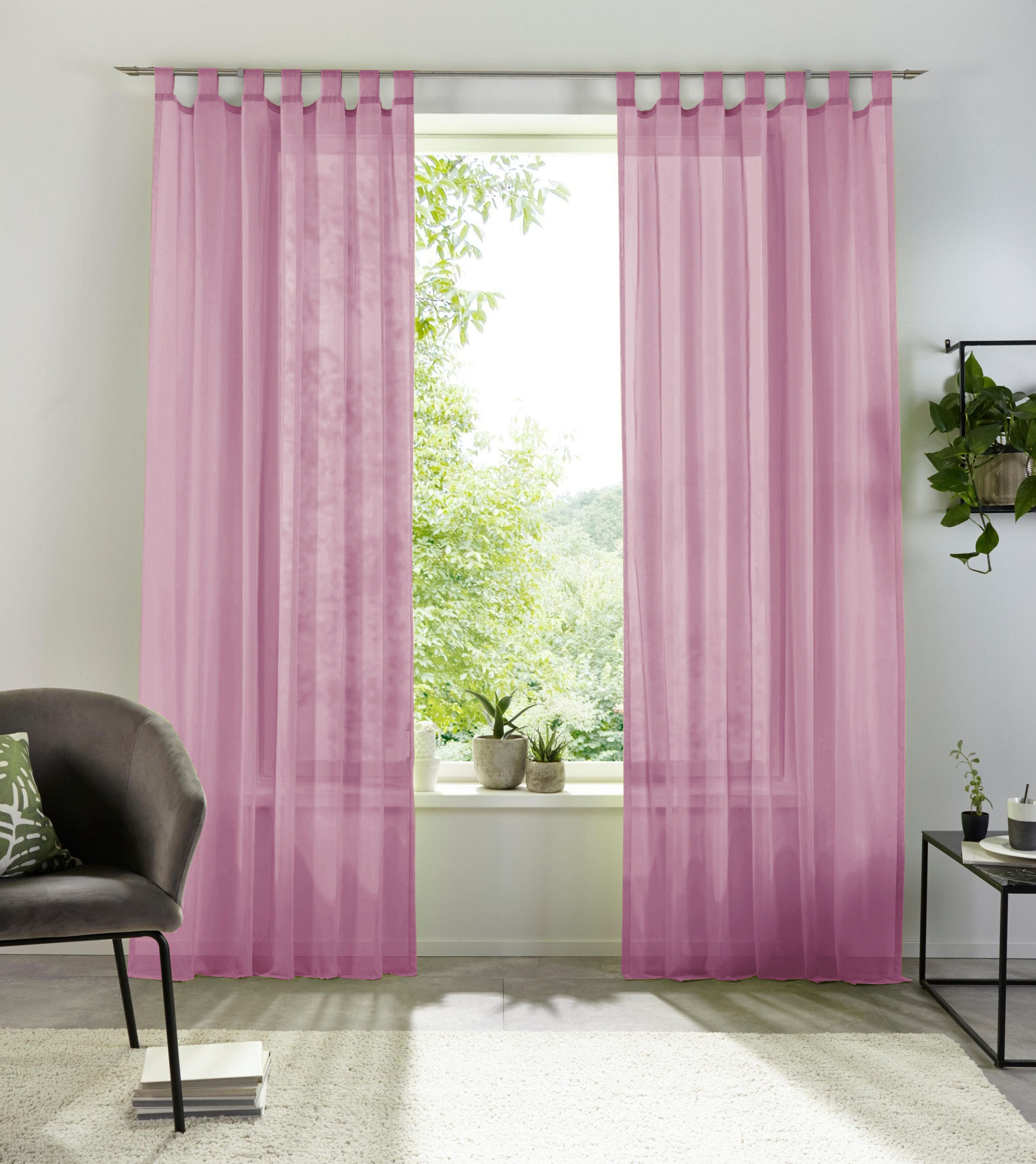 my home Gardine »XANA mit Ösen, Kräuselband oder Schlaufen« Schlaufen 1 Stk günstig online kaufen