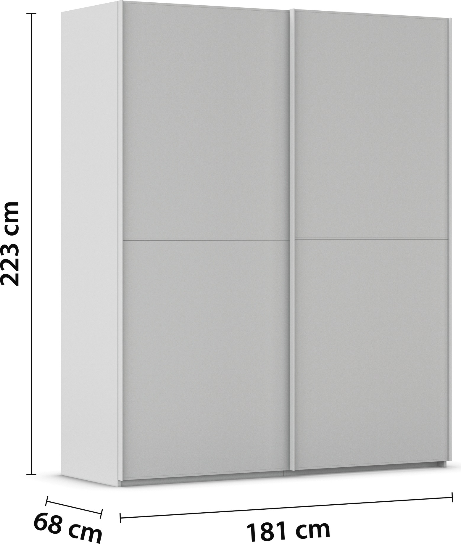 rauch Schwebetürenschrank »Kleiderschrank Schrank Garderobe Schlafzimmerschrank SCALE-DUO«, edle zweigeteilte Türen und 3 Zierleisten MADE IN GERMANY