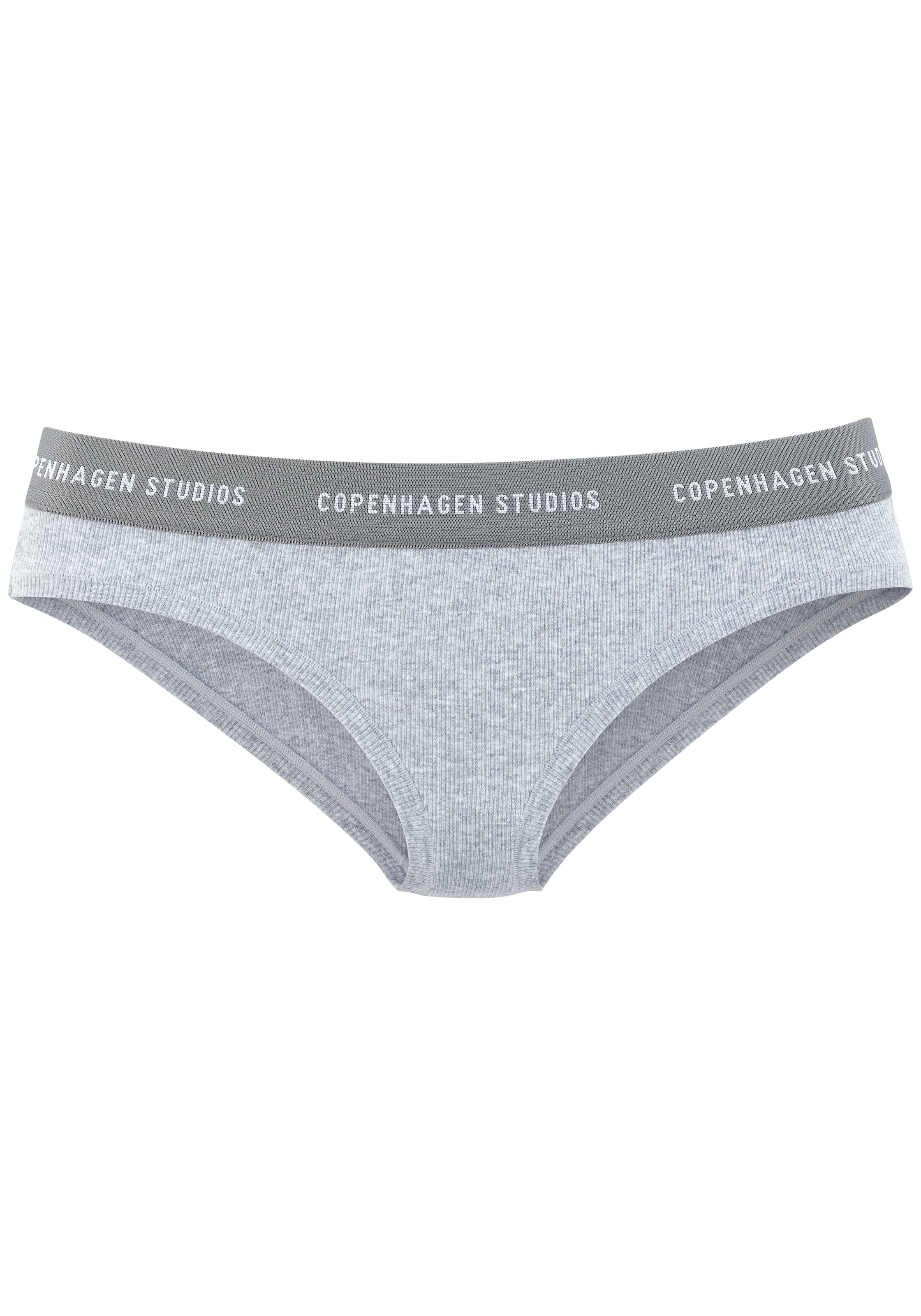 Copenhagen Studios Bikinislip »mit softem Logobund«, (2er-Pack), aus gerippter Bio-Baumwollqualität