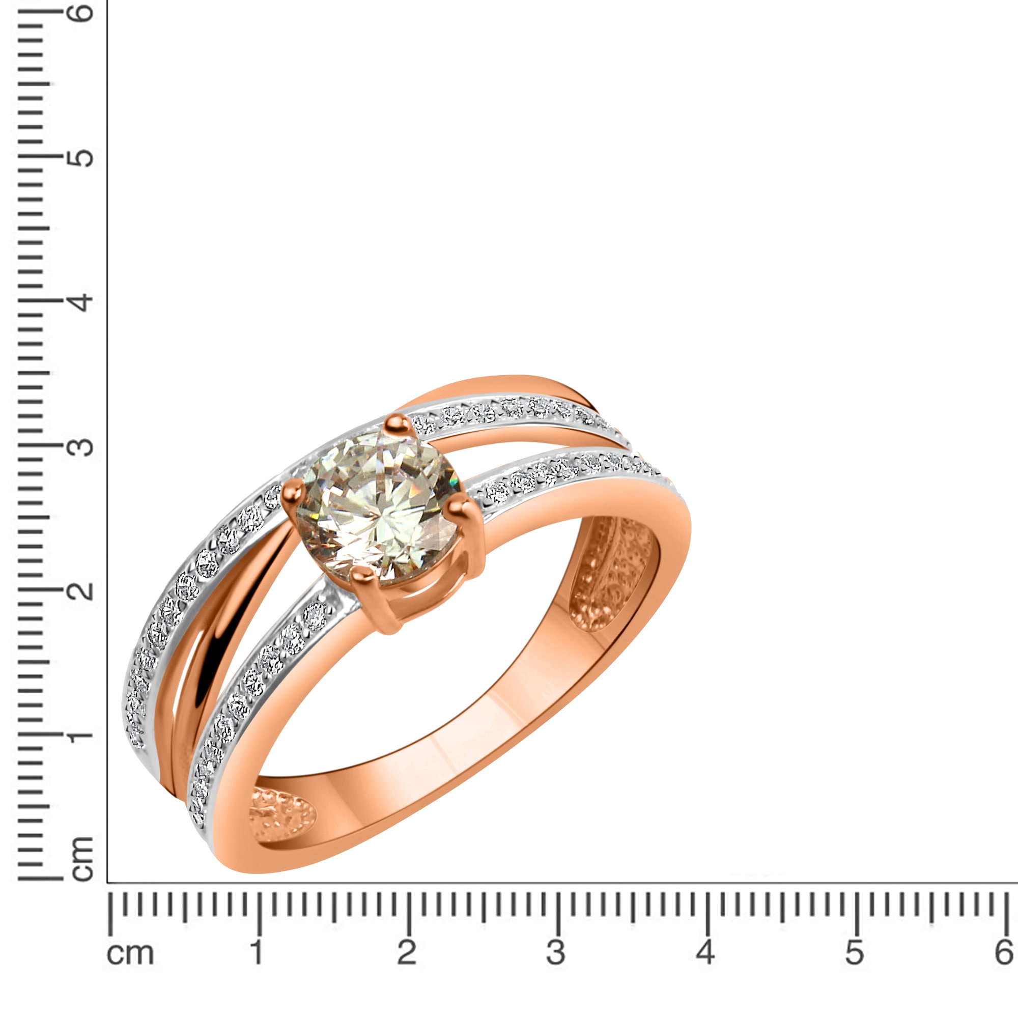 Zeeme Fingerring »925/- Sterling Silber Rosevergoldet Zirkonia«