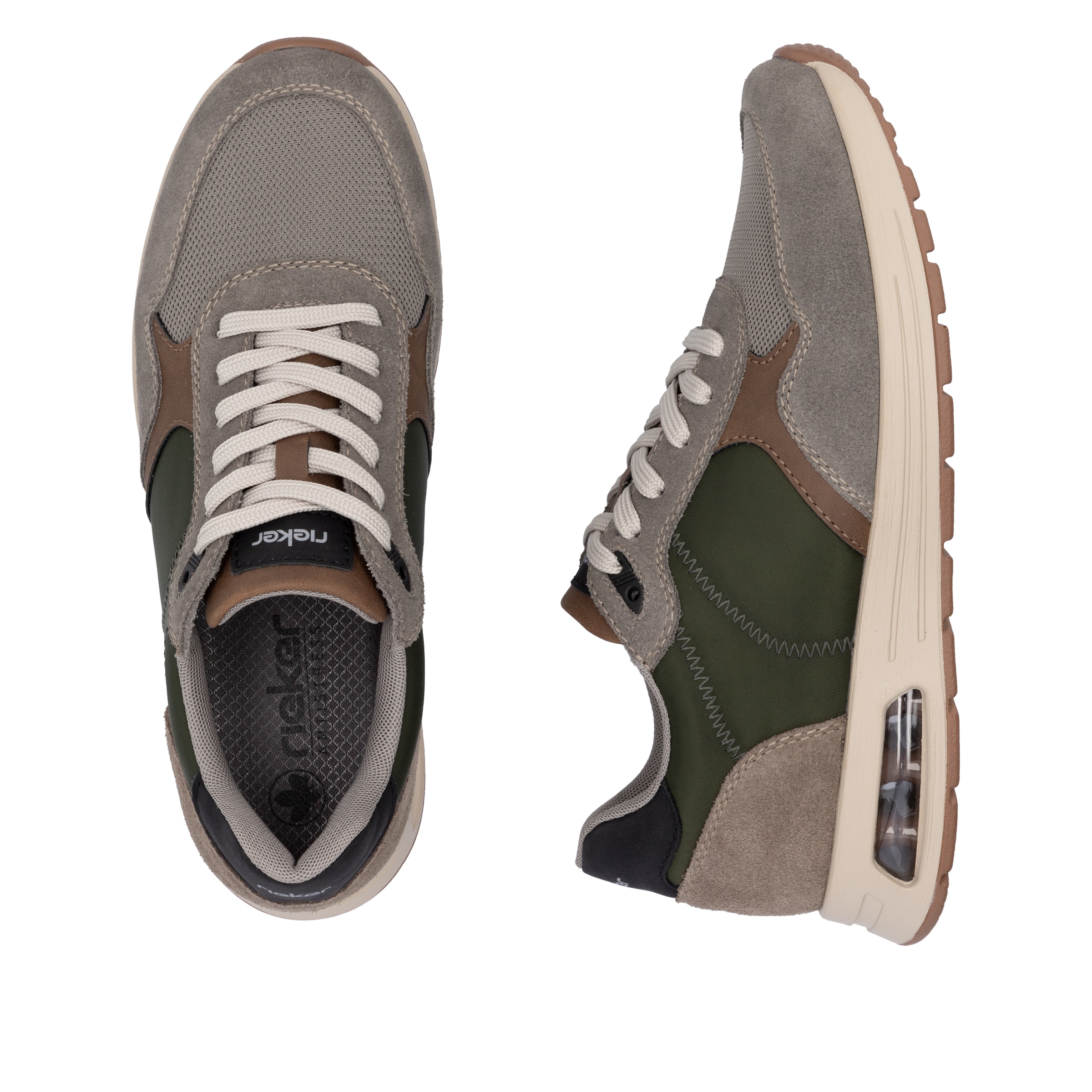 Rieker Sneaker, Schnürschuh, Halbschuh, Freizeitschuh mit gepolstertem Schaftrand