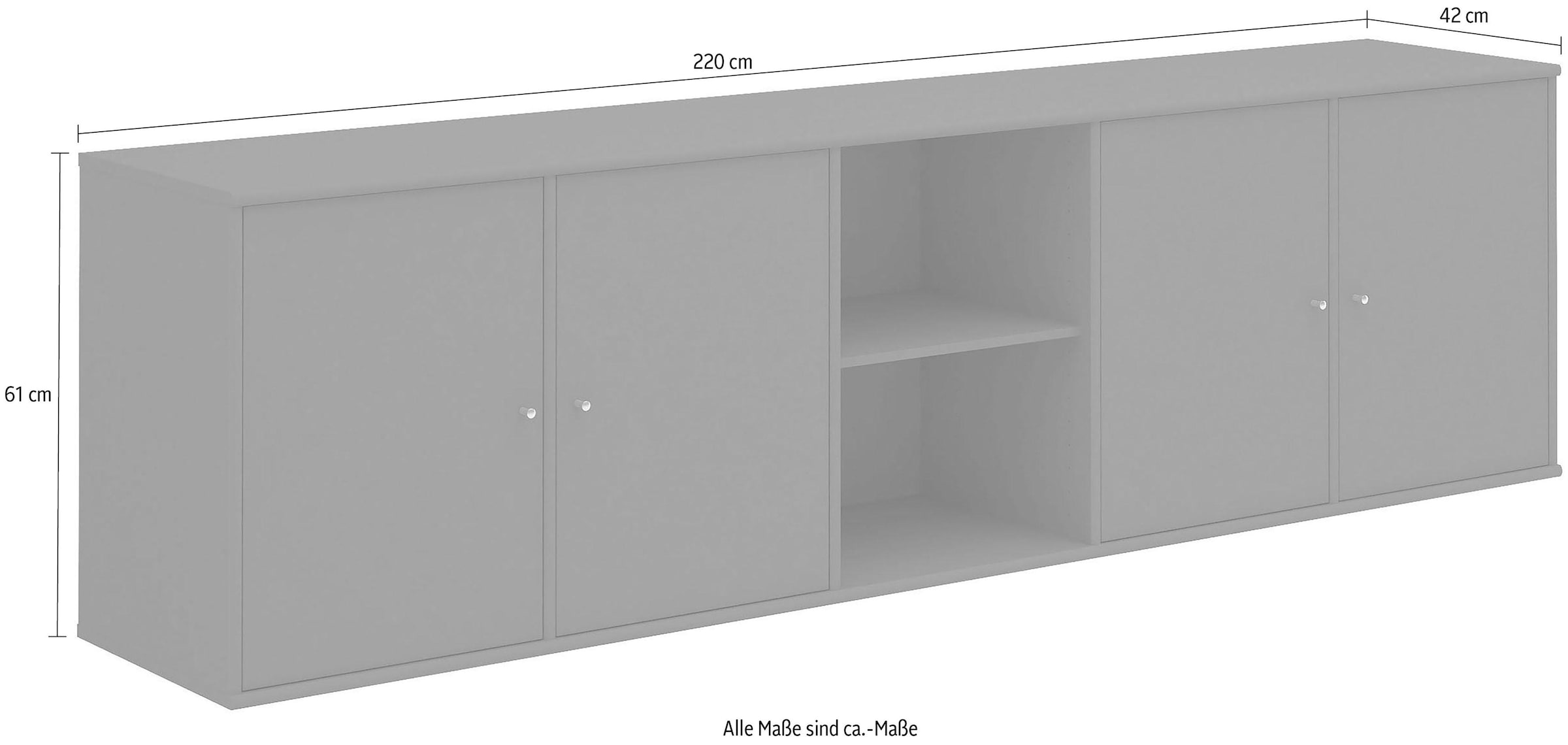 Hammel Furniture Sideboard »Mistral, Hochwertig Schrank, hängend/stehend montierbar«, mit Türen, B: 220 cm, anpassungsbar Designmöbel
